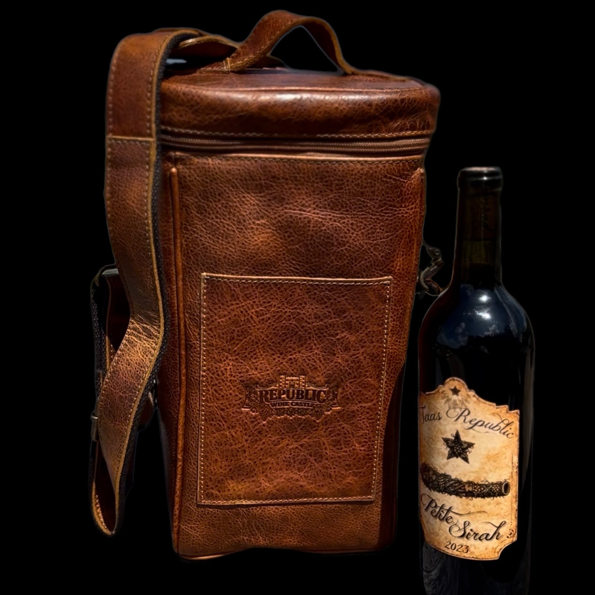 Wine Bag (2 Bottle) - Oil Tanned