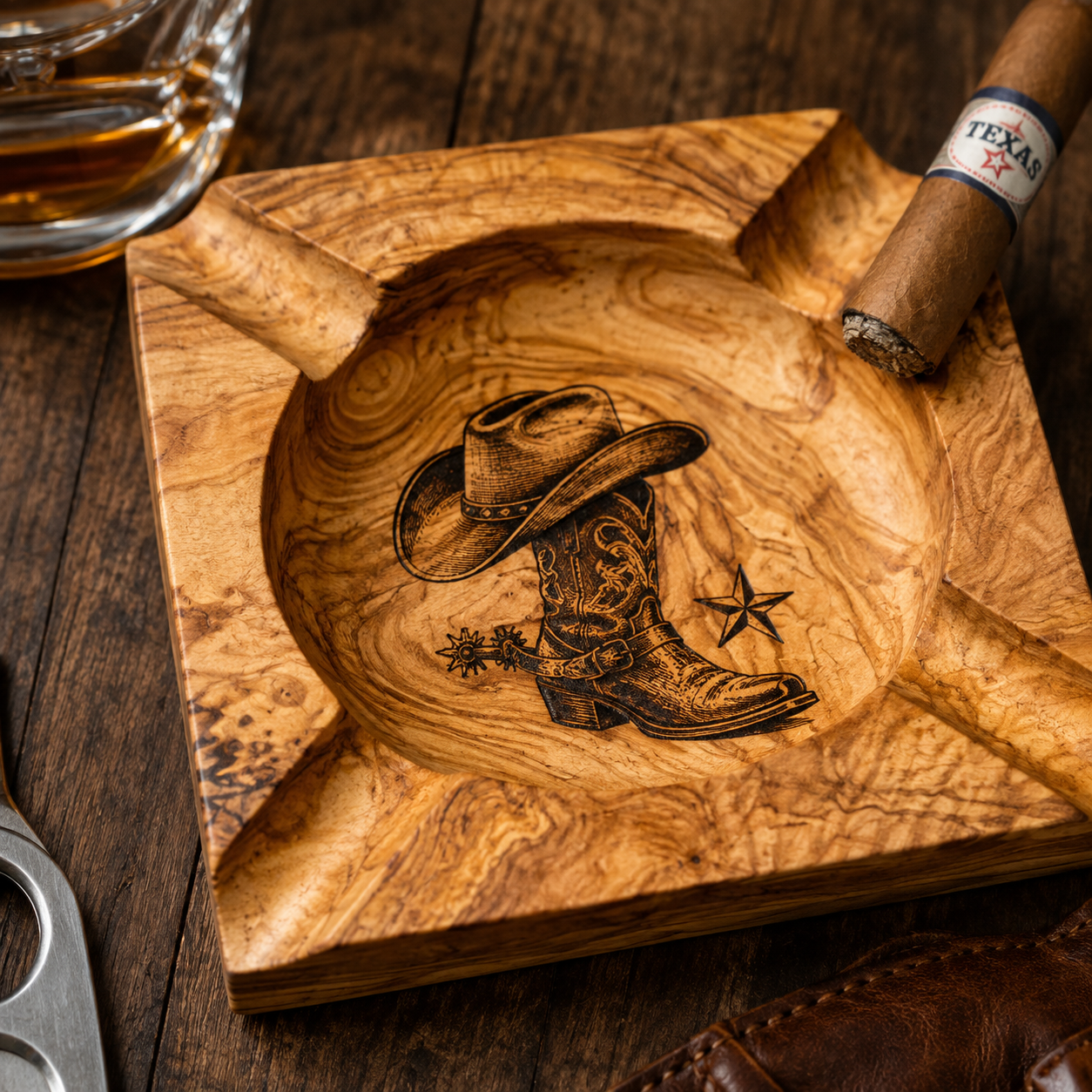 Olive Wood Ashtray
