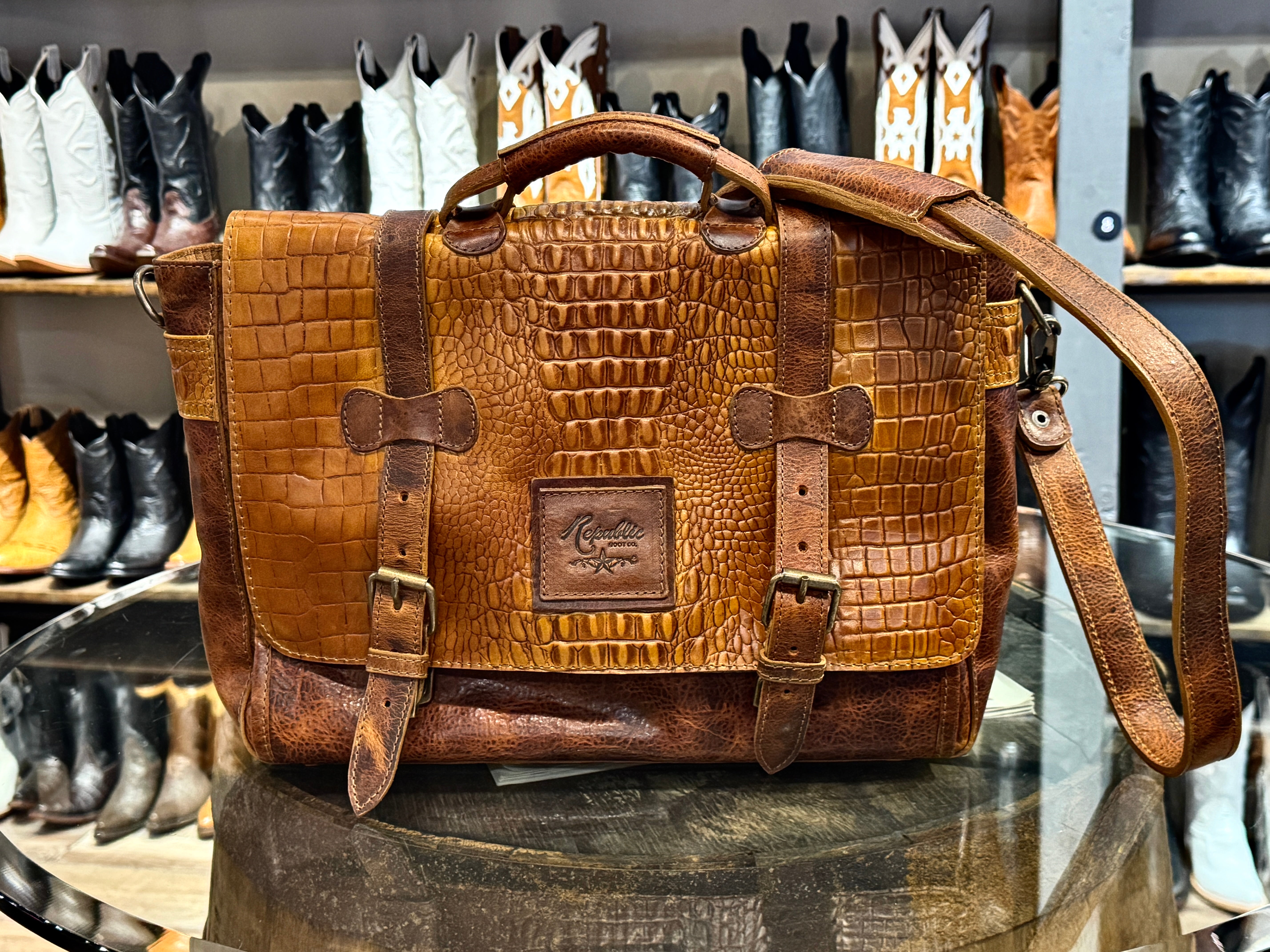 'Professional But Deadly' Briefcase - Cognac Gator