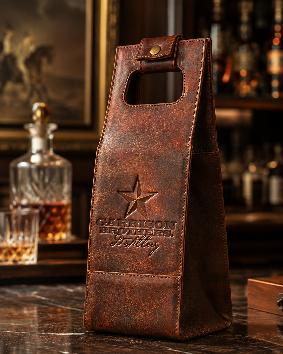 Whiskey Leather Carrier