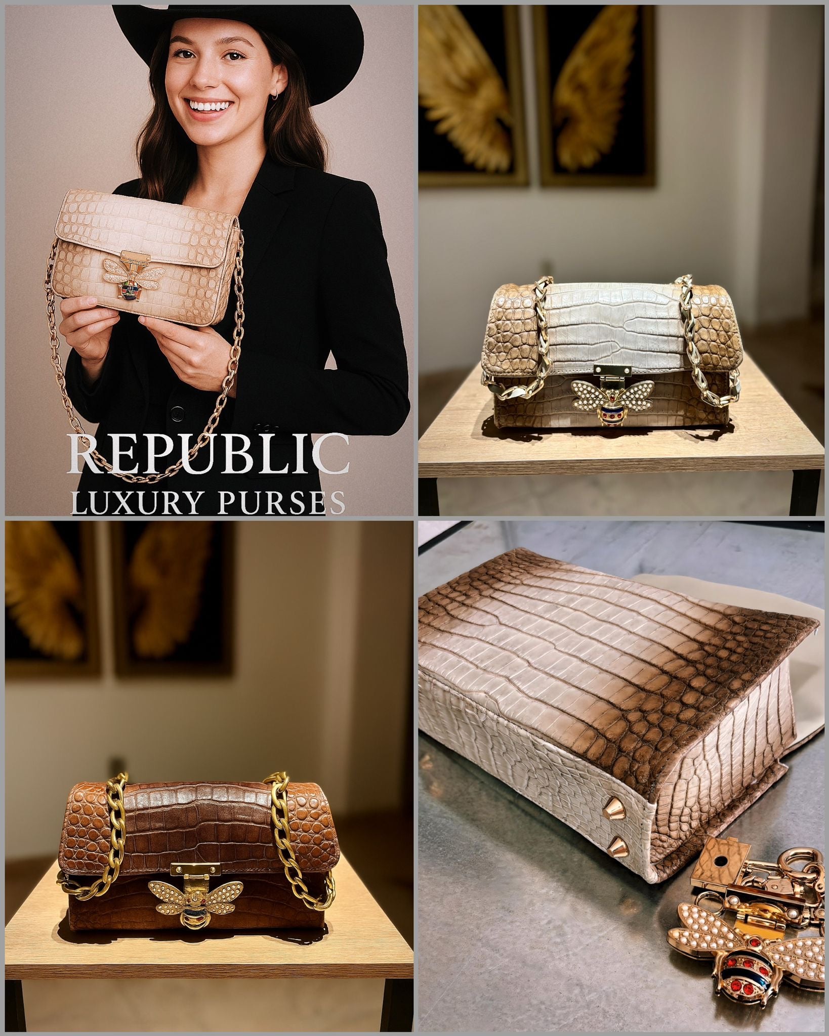 Lux Crocodile Purse - Meuse