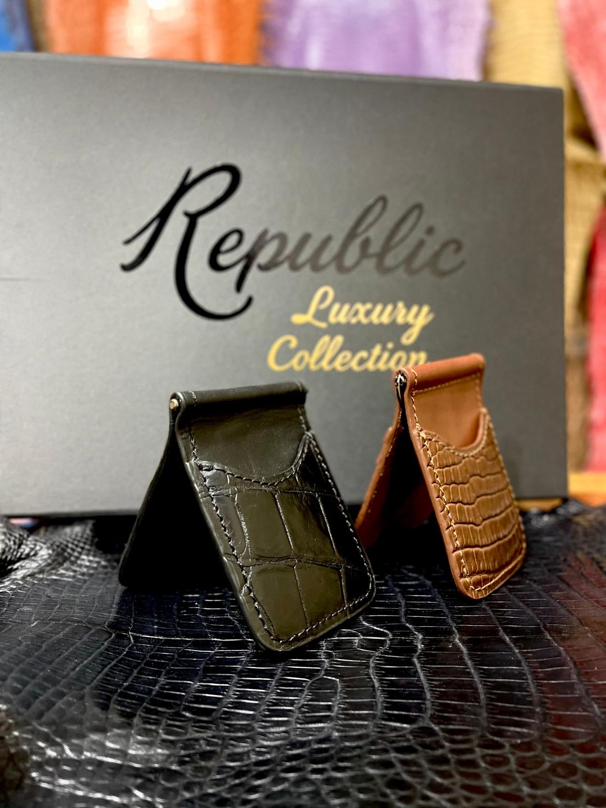 Moreletii Crocodile Lux Slim Money Clip Wallet