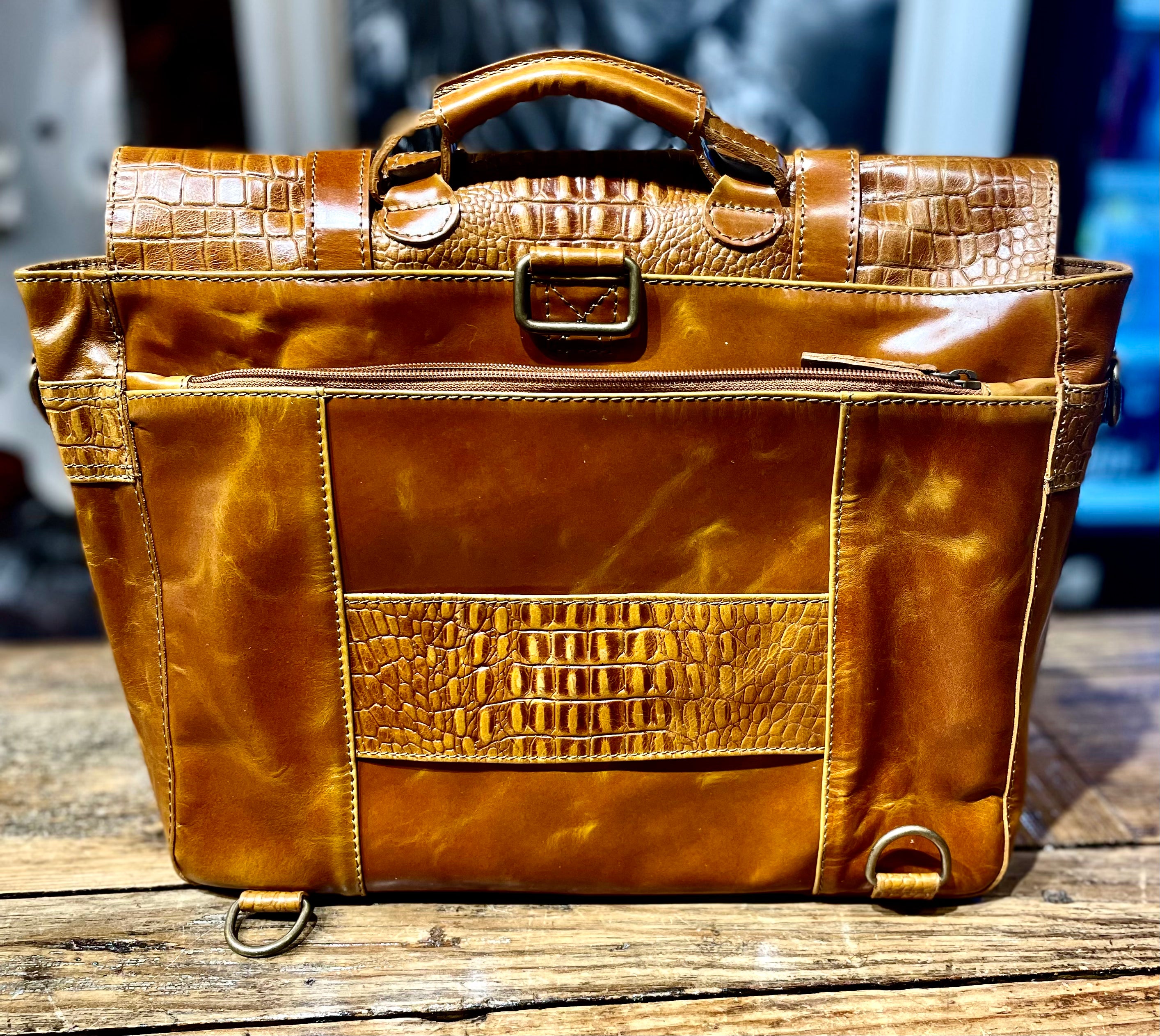'Professional But Deadly' Briefcase - Cognac Gator