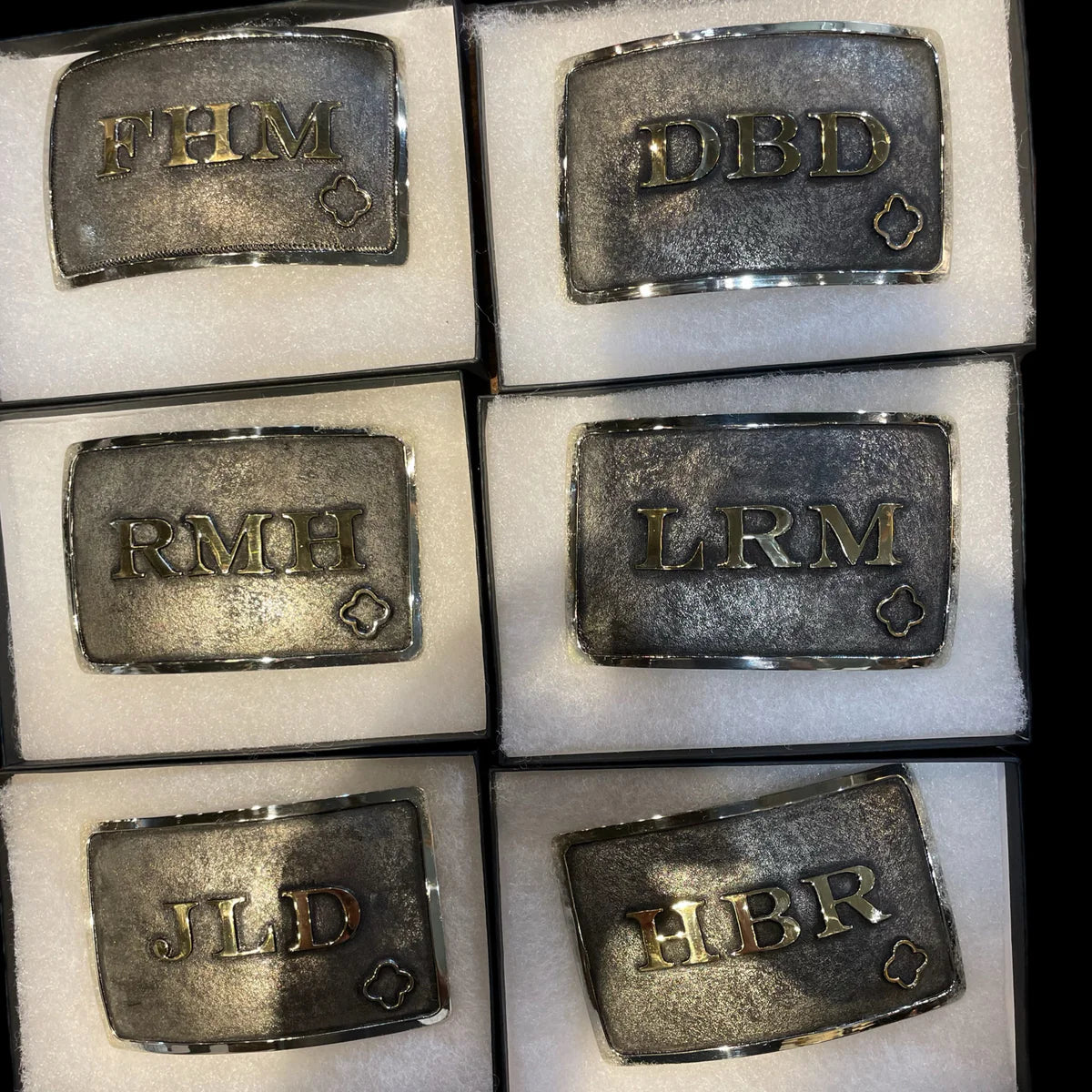 Custom Trophy Buckle with Logo - Solid Silver