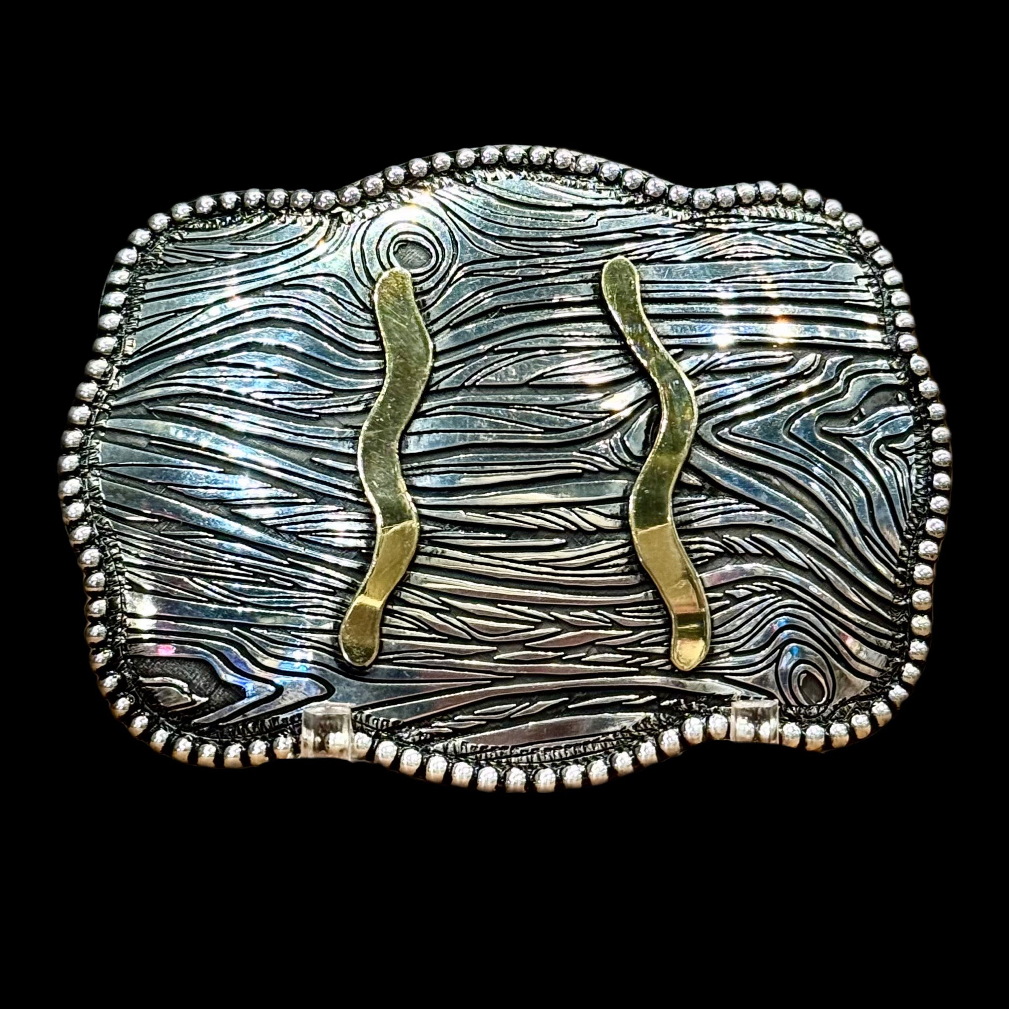 Custom Oval Trophy Buckle - Solid Silver