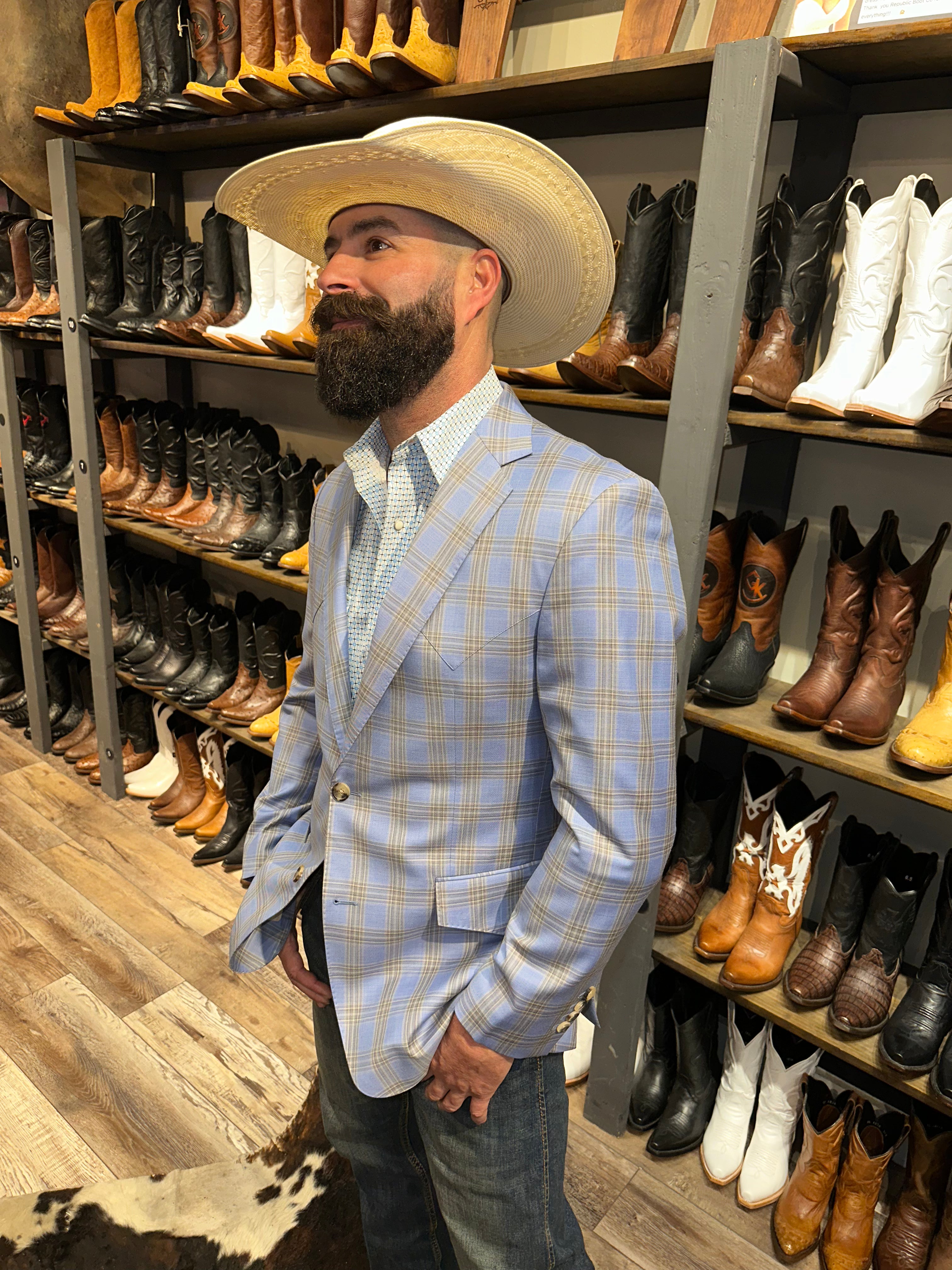 Limited Edition Summer 2025 - Blue & Grey Pattern - "Western BLU"