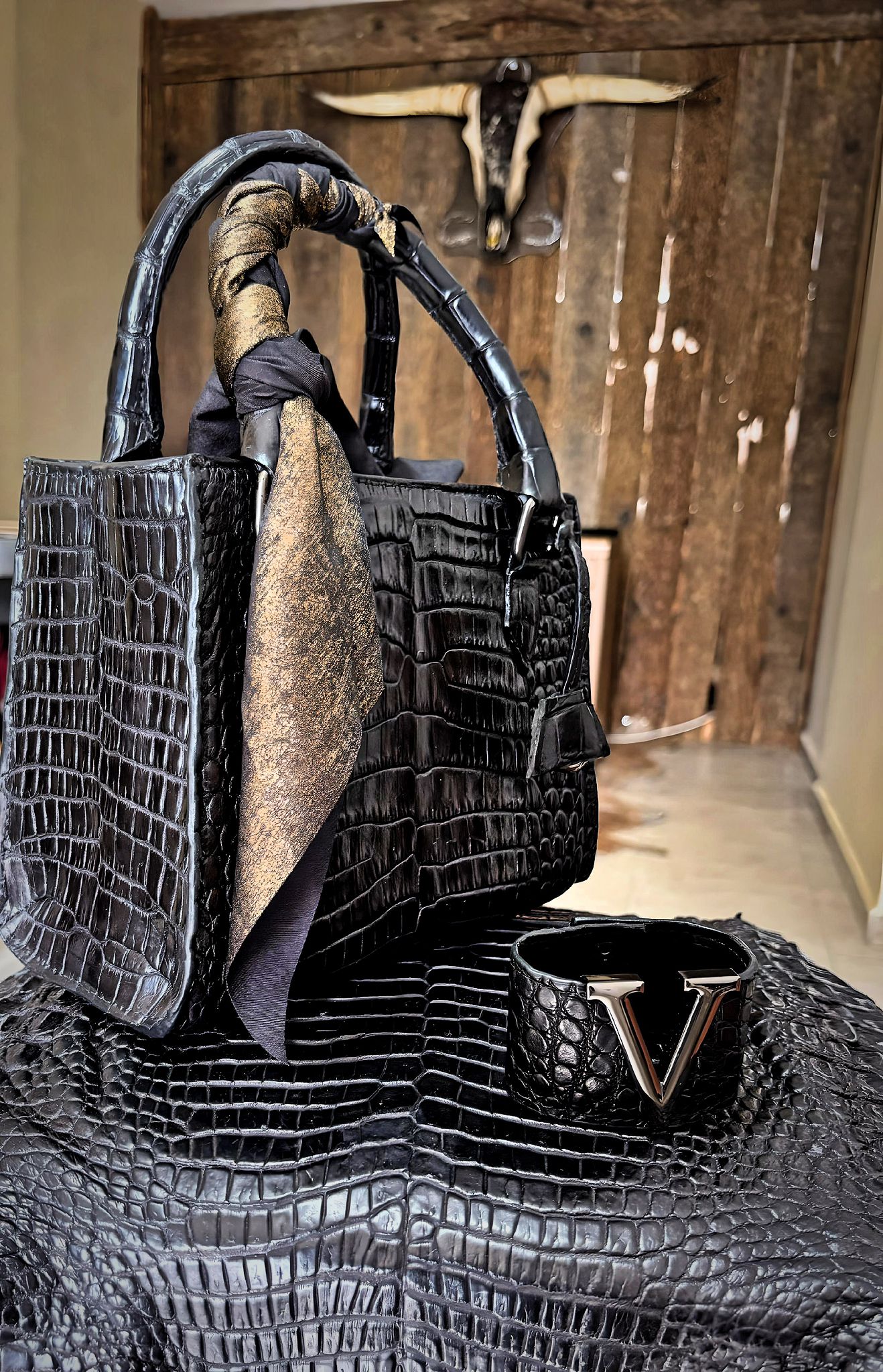 Lux Crocodile Purse - Rhône