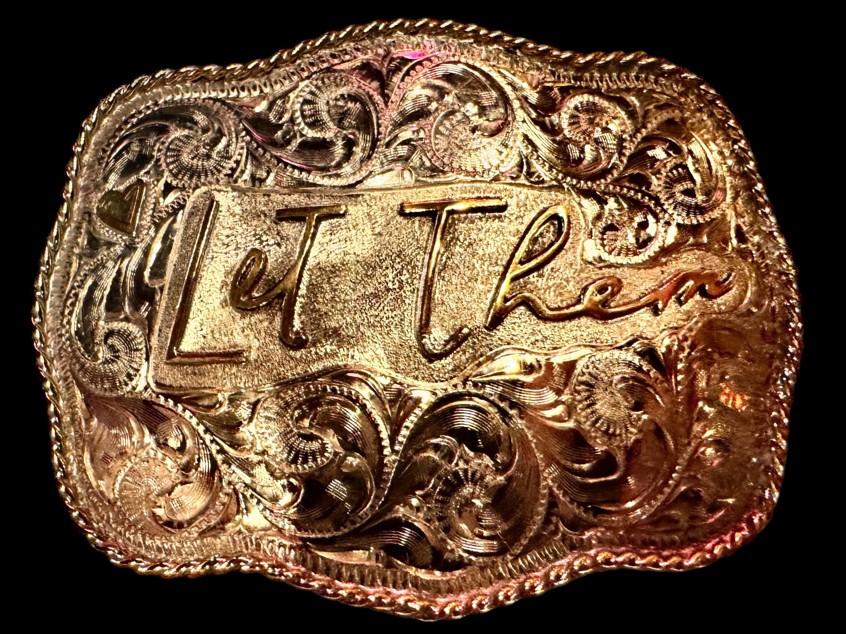 Custom Oval Trophy Buckle - Solid Silver