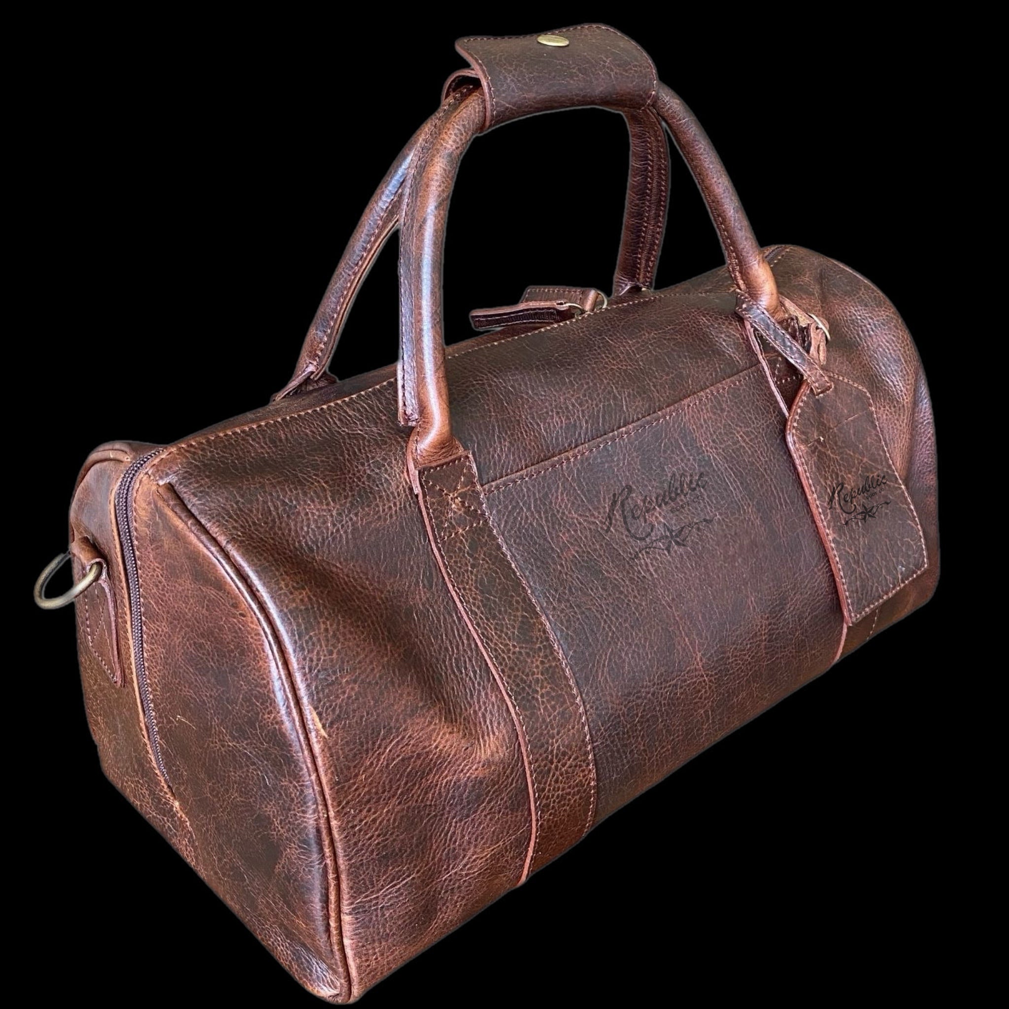 Premium Leather Small Duffle Bag - Oil-Tanned Leather