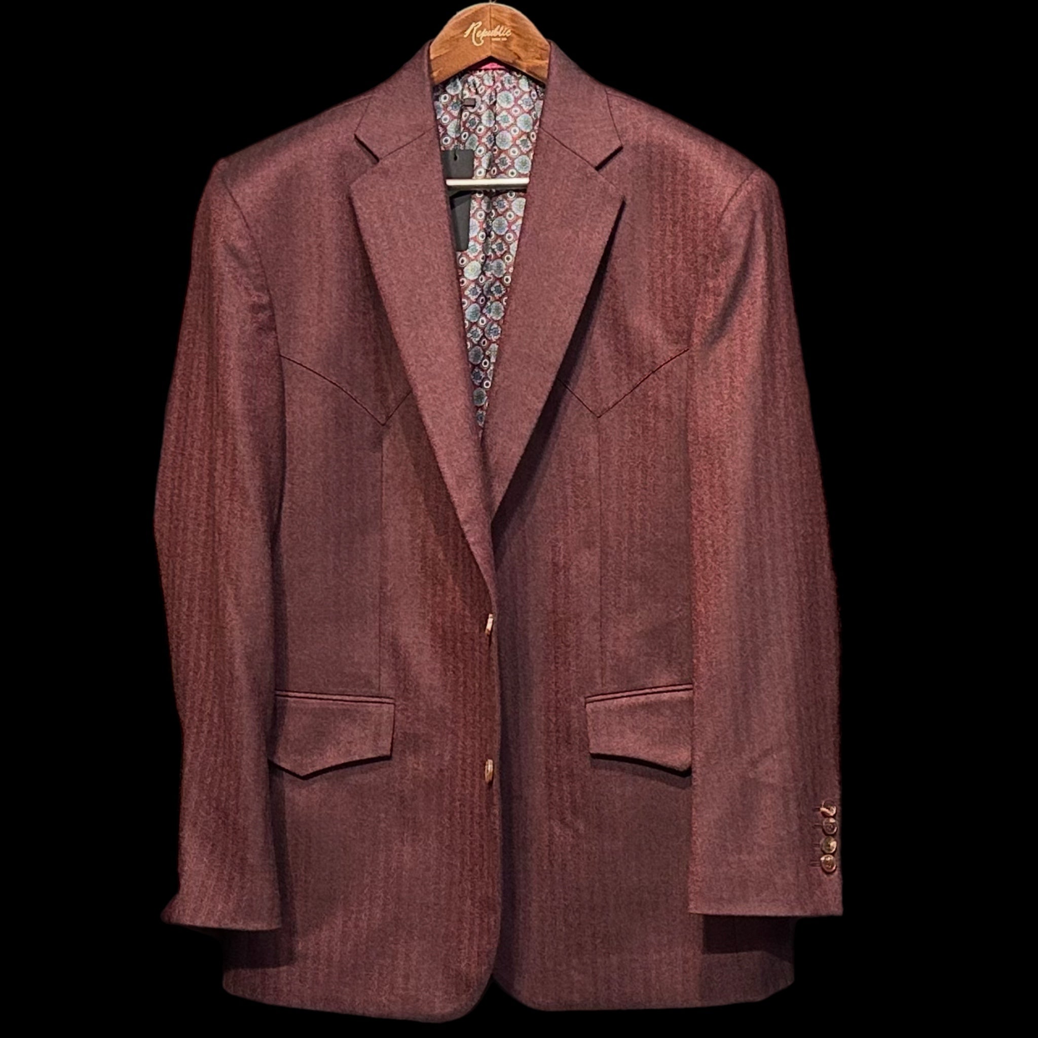 Limited Edition Fall 2025 - Burgundy Harringbone Pattern - "Western BLU"