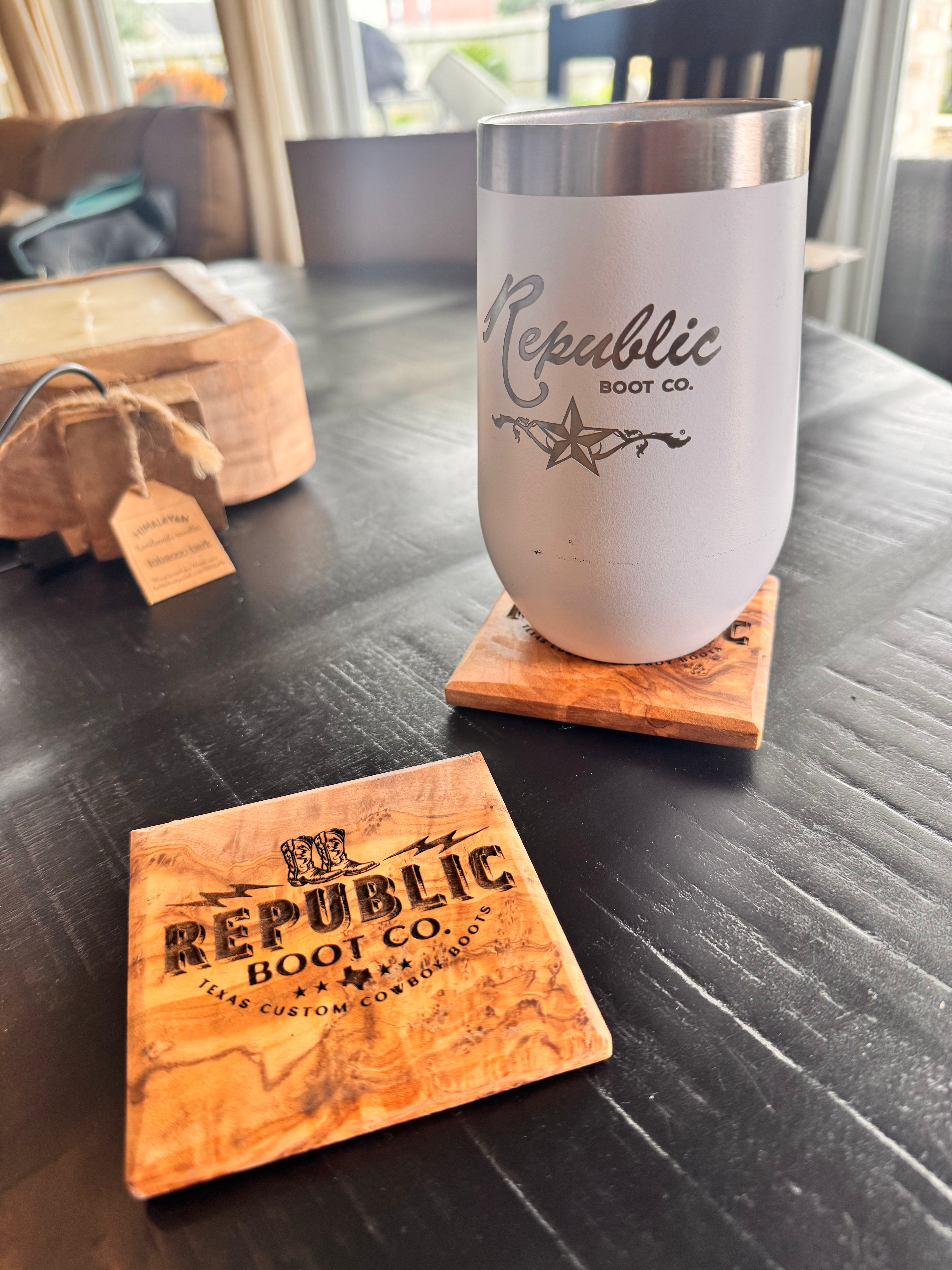 Olive Wood - Republic Boot Co Coaster (2 pack)