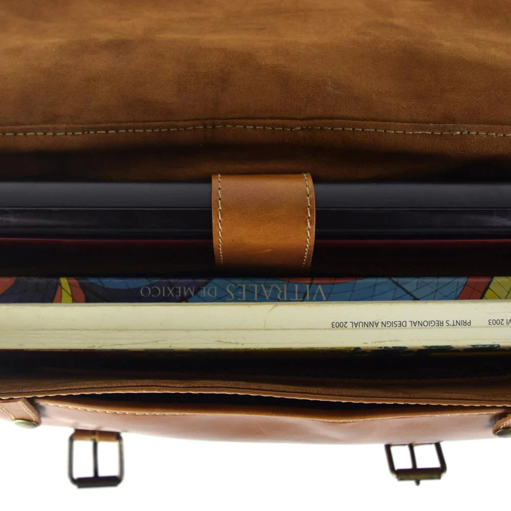 'Professional But Deadly' Briefcase - Hickory Calf