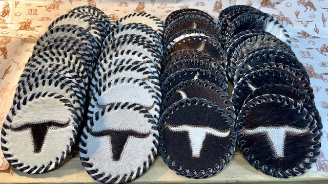 Longhorn or Star Coasters (Cowhide) Set of 4