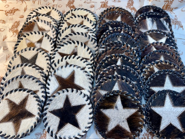 Longhorn or Star Coasters (Cowhide) Set of 4