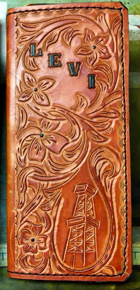 Handmade Custom Leather Items - All Handmade in Texas. Boot Jack, Tally Book, Pistol Case, Holster