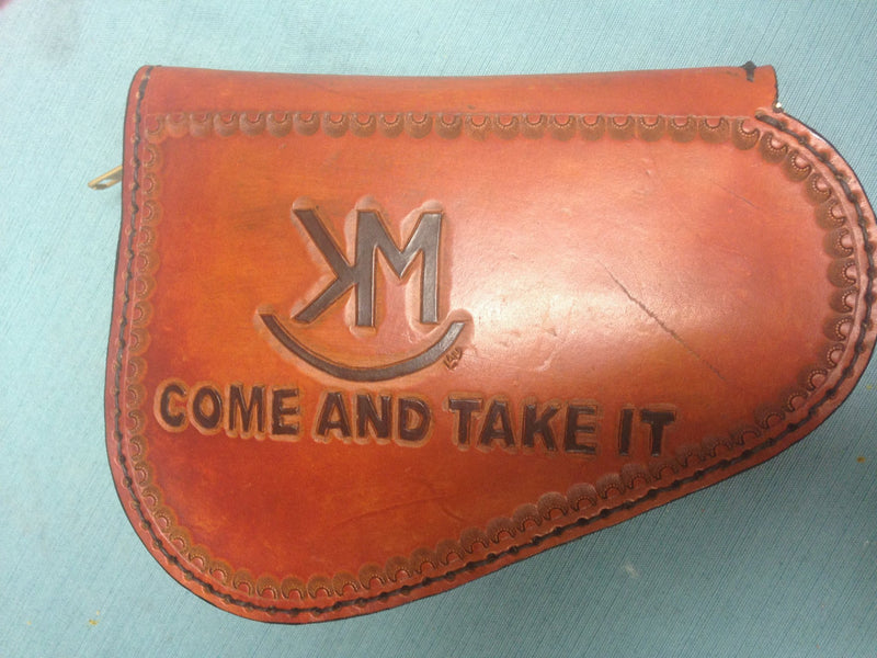 Handmade Custom Leather Items - All Handmade in Texas. Boot Jack, Tally Book, Pistol Case, Holster