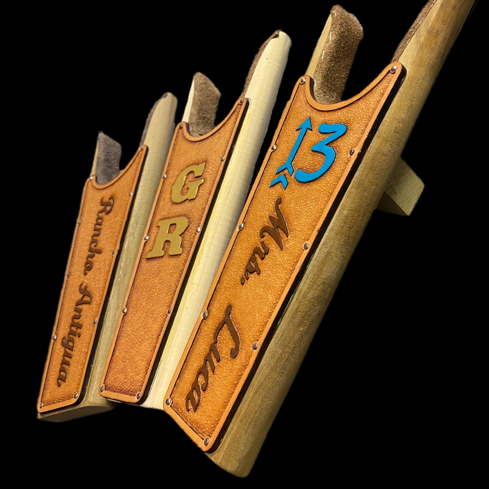 Handmade Custom Leather Items - All Handmade in Texas. Boot Jack, Tally Book, Pistol Case, Holster