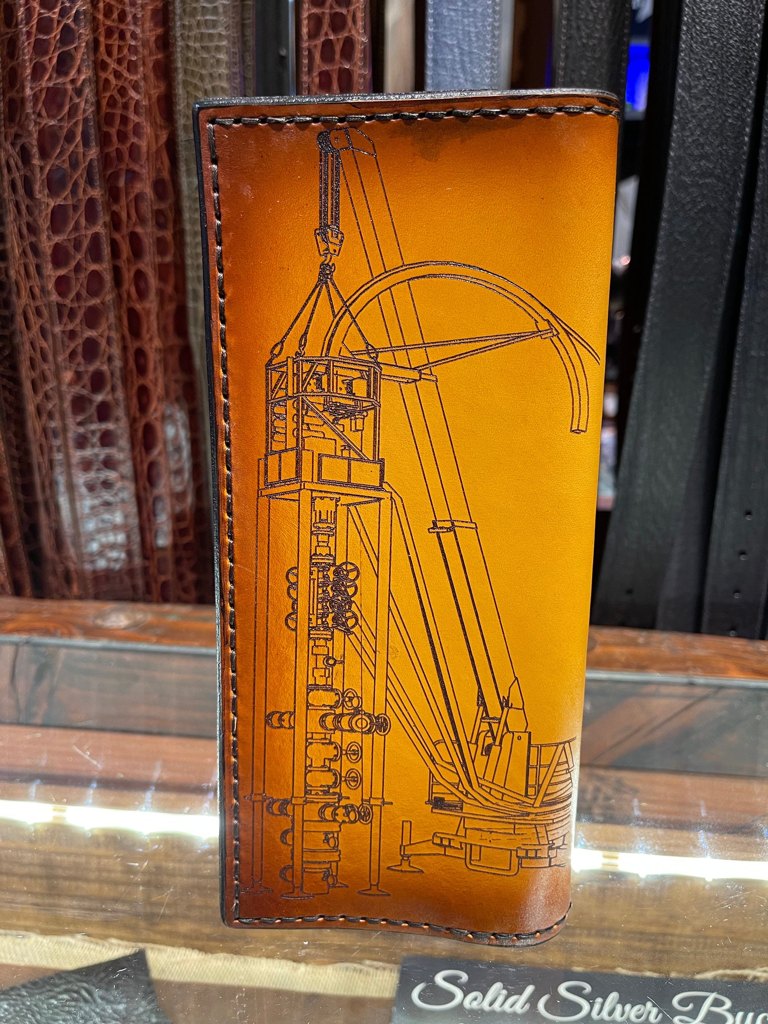 Handmade Custom Leather Items - All Handmade in Texas. Boot Jack, Tally Book, Pistol Case, Holster