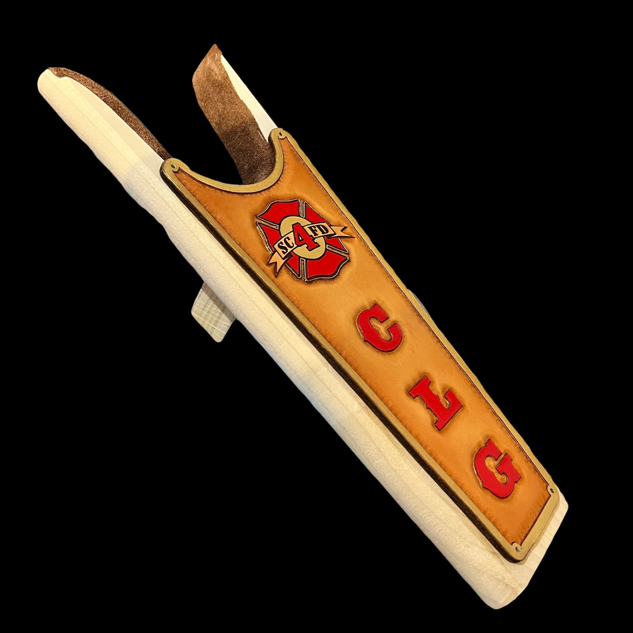 Handmade Custom Leather Items - All Handmade in Texas. Boot Jack, Tally Book, Pistol Case, Holster