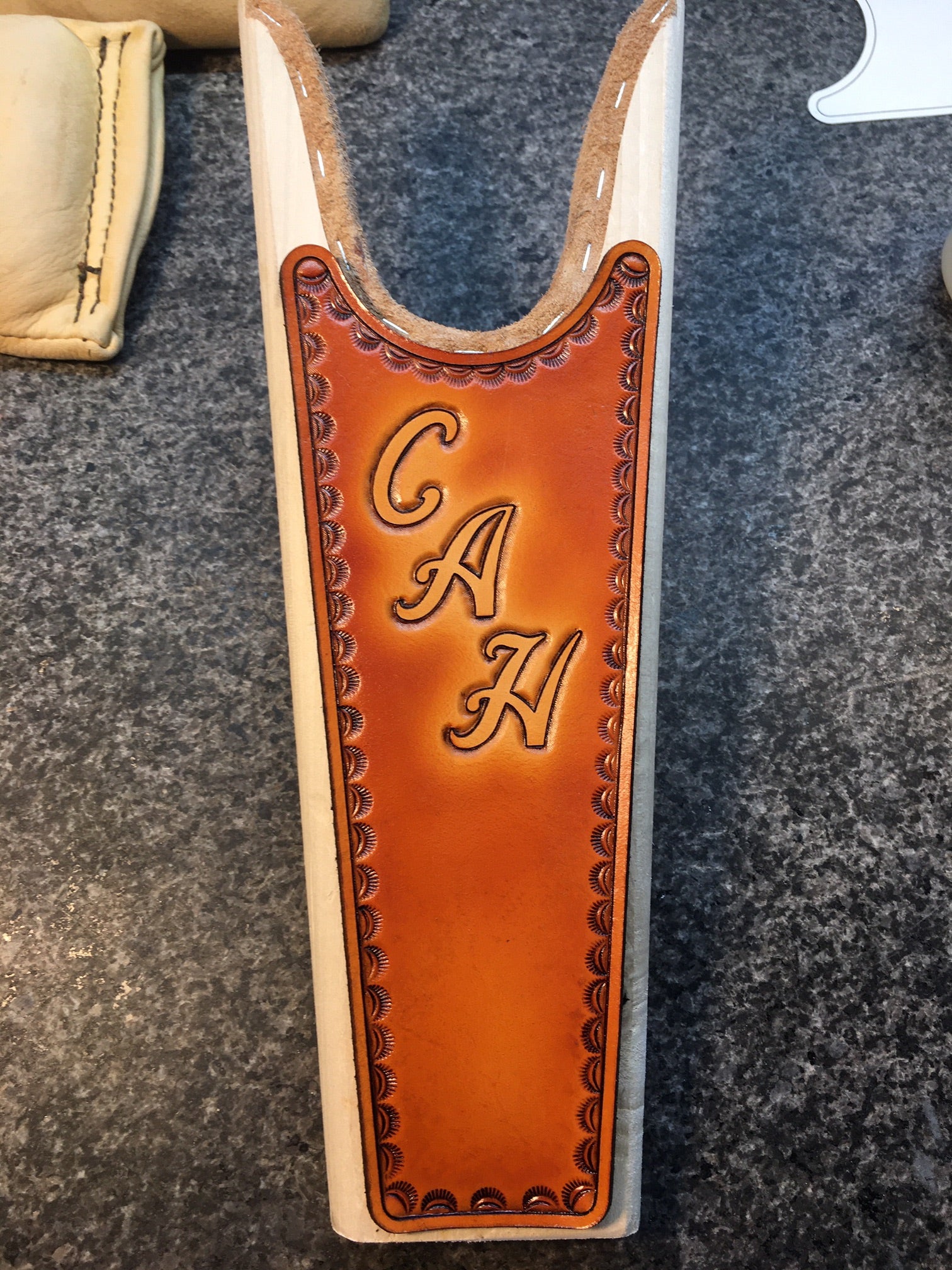 Handmade Custom Leather Items - All Handmade in Texas. Boot Jack, Tally Book, Pistol Case, Holster