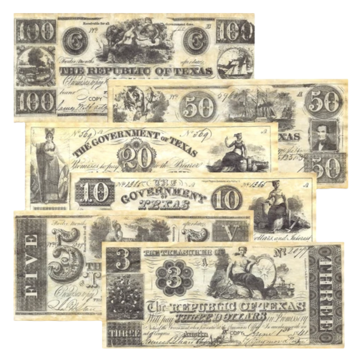 Republic of Texas Replica Money