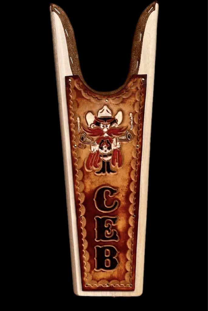 Handmade Custom Leather Items - All Handmade in Texas. Boot Jack, Tally Book, Pistol Case, Holster