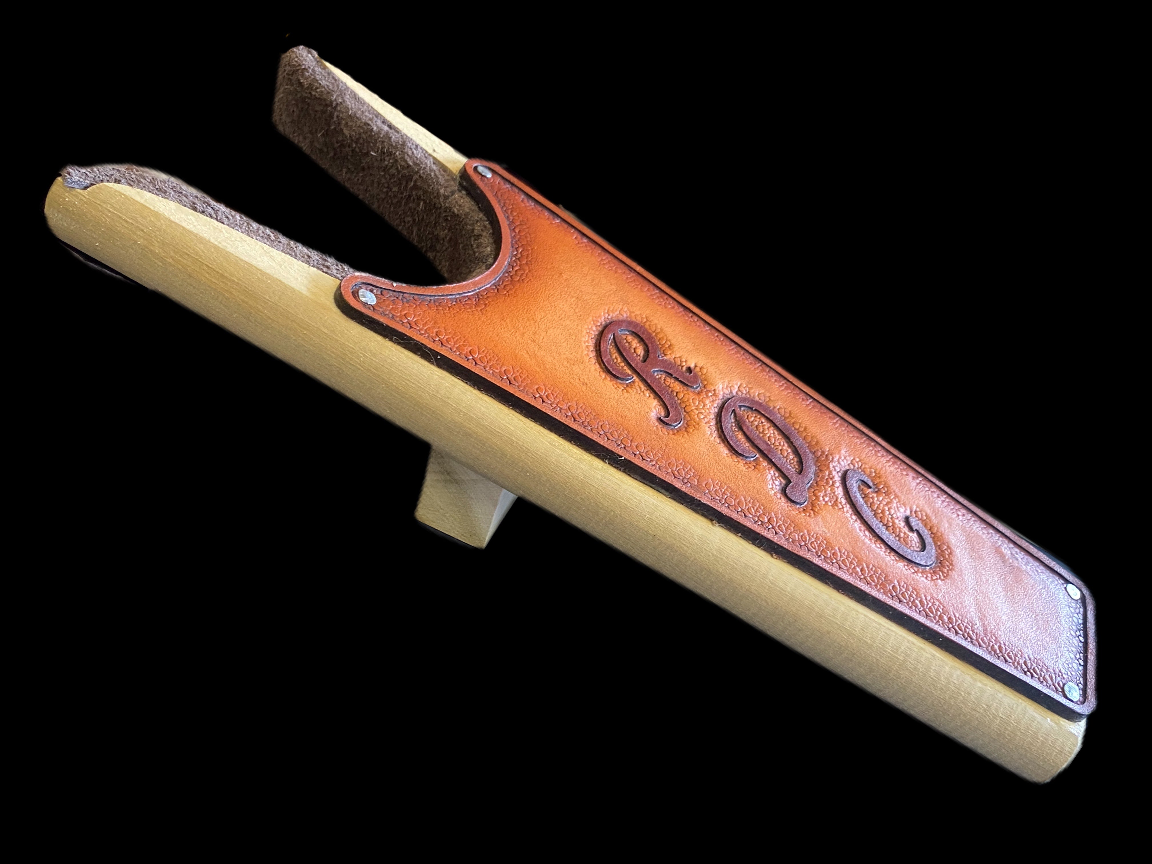 Handmade Custom Leather Items - All Handmade in Texas. Boot Jack, Tally Book, Pistol Case, Holster