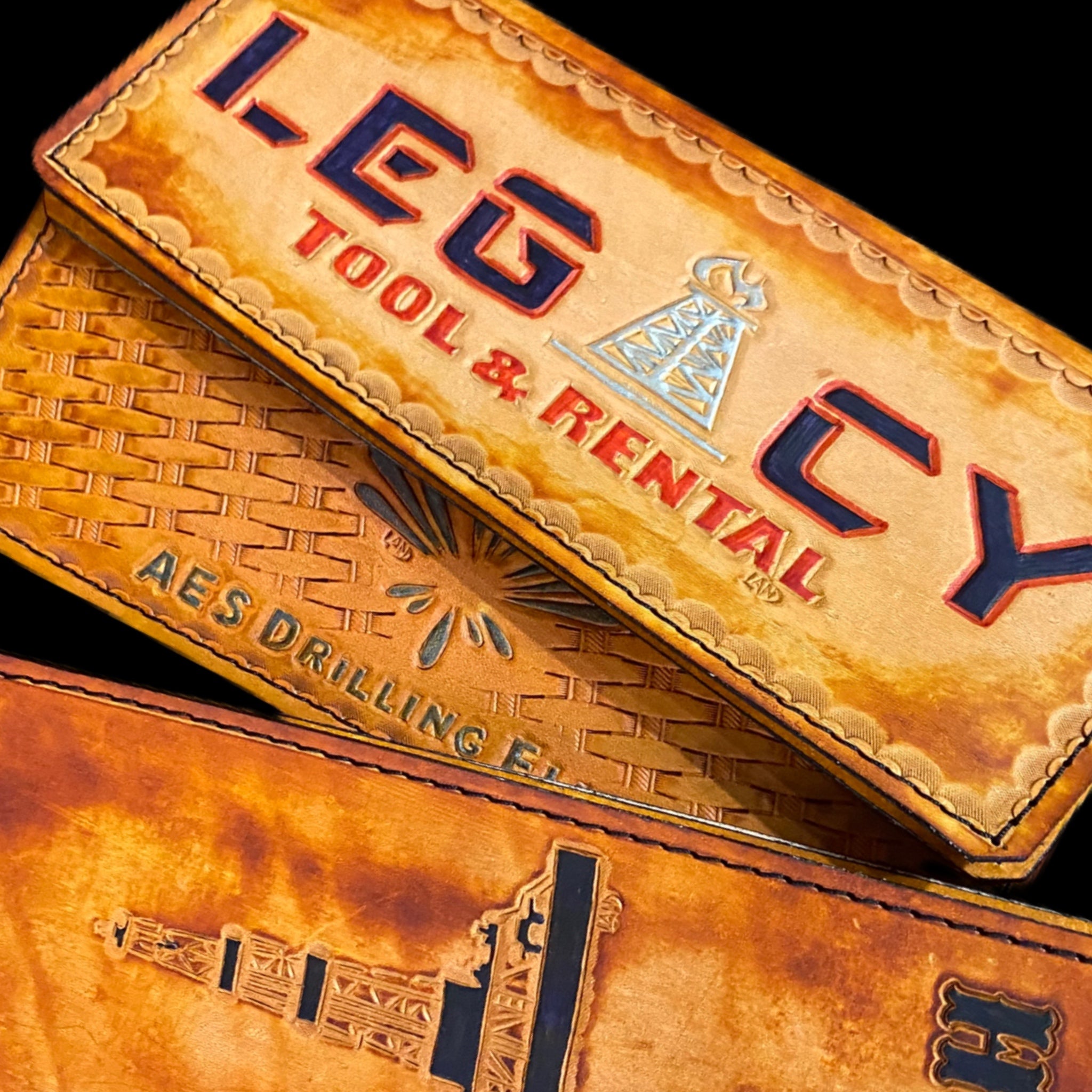 Handmade Custom Leather Items - All Handmade in Texas. Boot Jack, Tally Book, Pistol Case, Holster