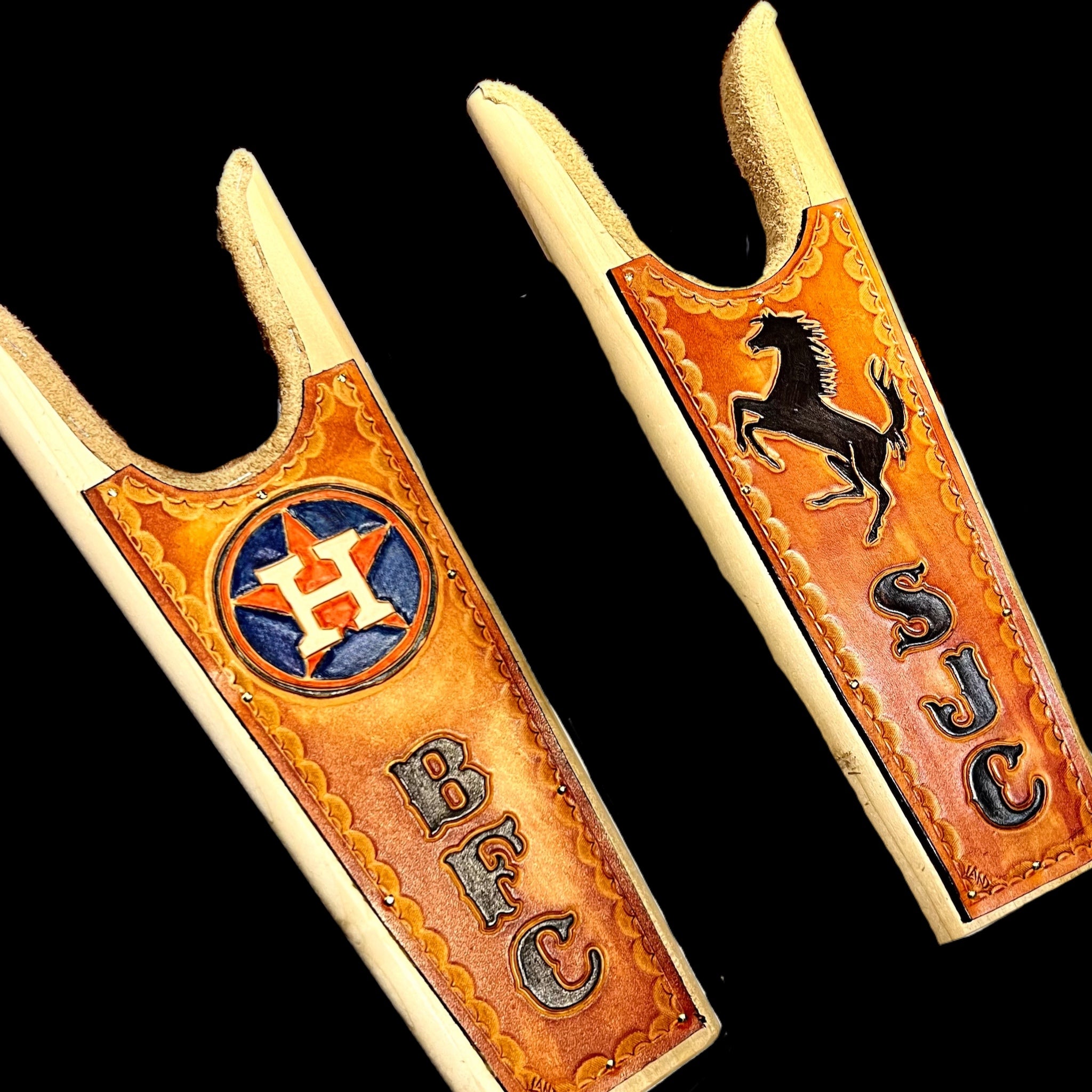 Handmade Custom Leather Items - All Handmade in Texas. Boot Jack, Tally Book, Pistol Case, Holster