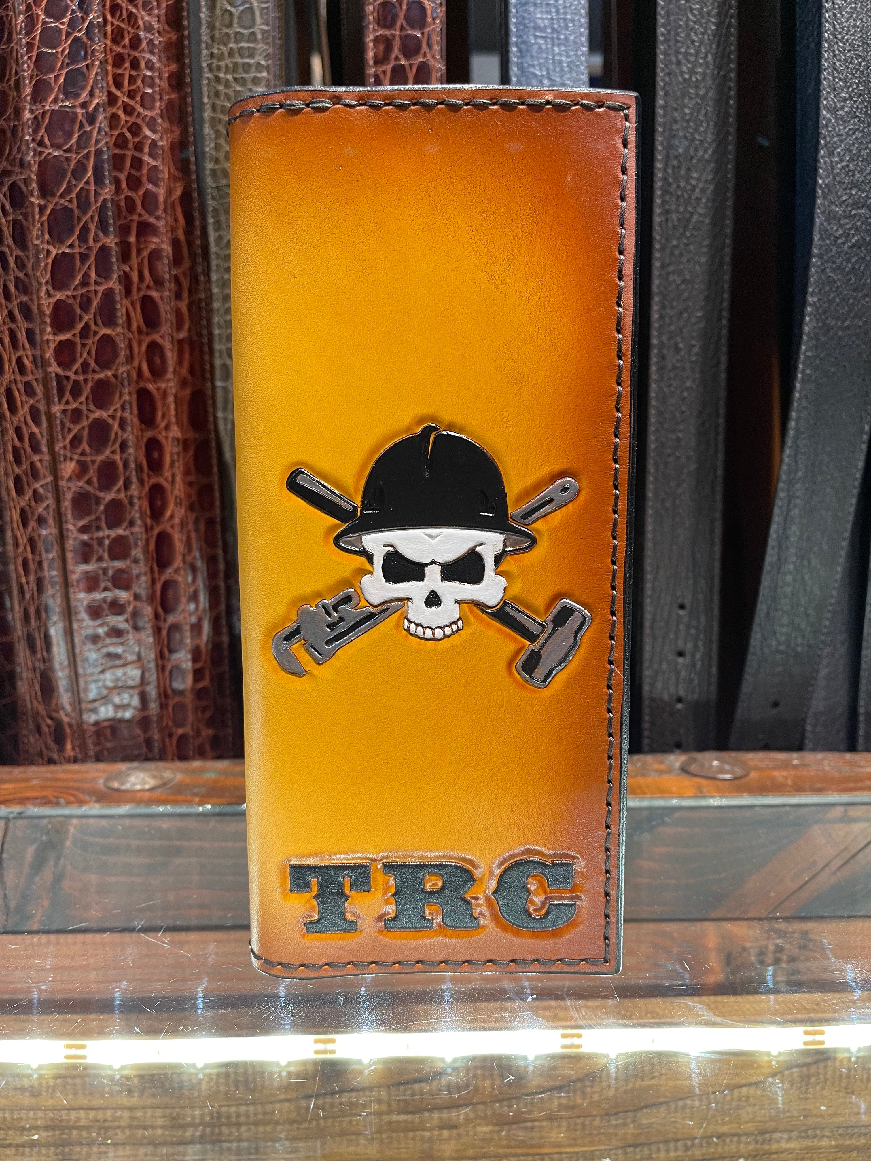 Handmade Custom Leather Items - All Handmade in Texas. Boot Jack, Tally Book, Pistol Case, Holster