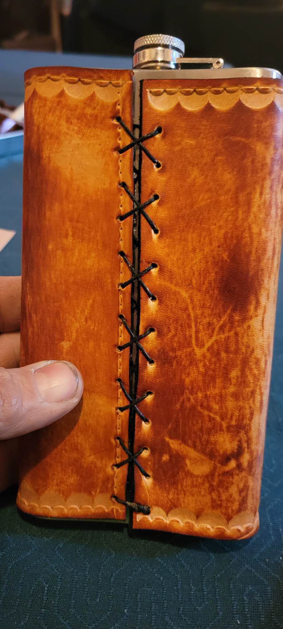 Flask - Custom Hand-Tooled & Color