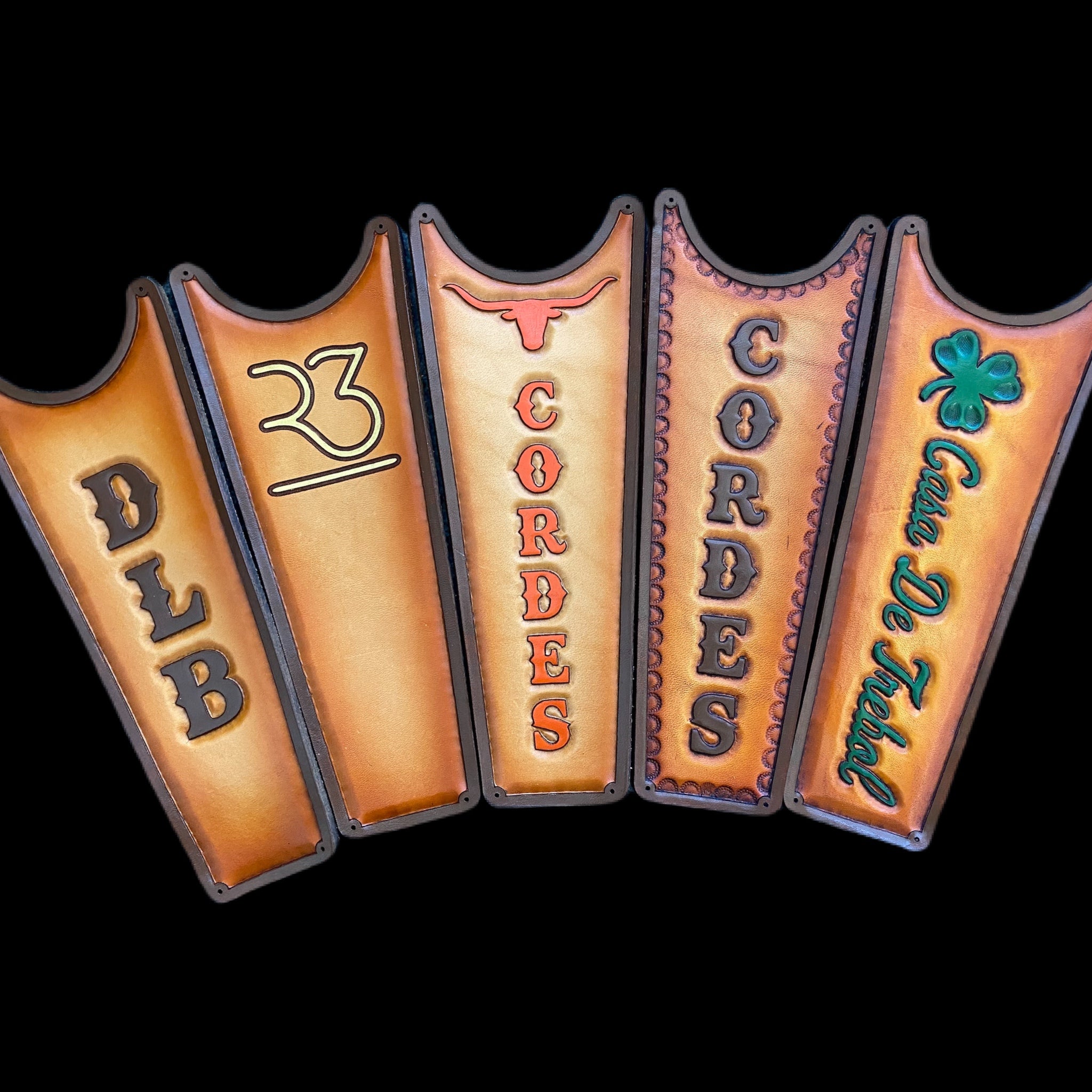 Handmade Custom Leather Items - All Handmade in Texas. Boot Jack, Tally Book, Pistol Case, Holster