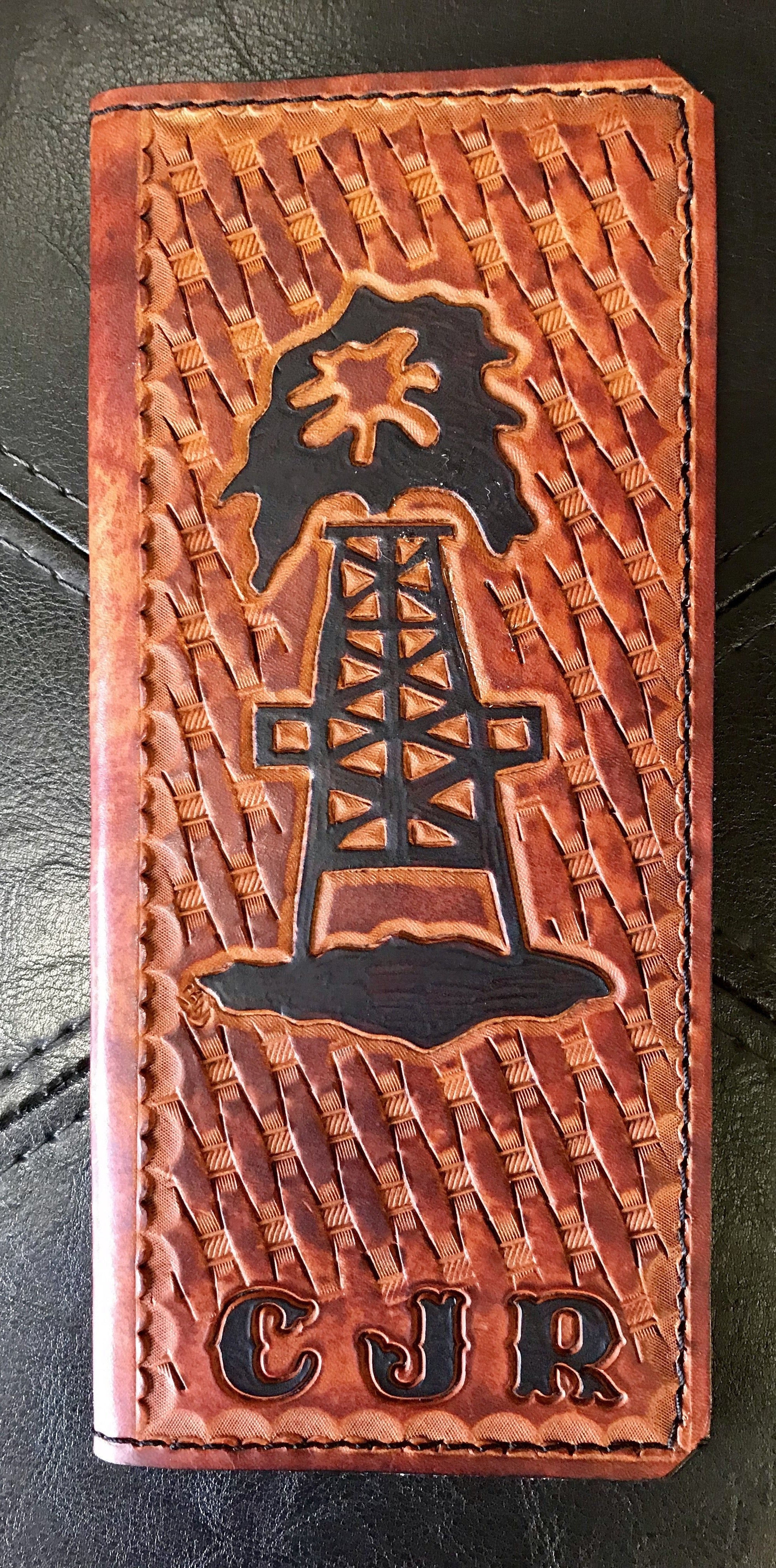 Handmade Custom Leather Items - All Handmade in Texas. Boot Jack, Tally Book, Pistol Case, Holster