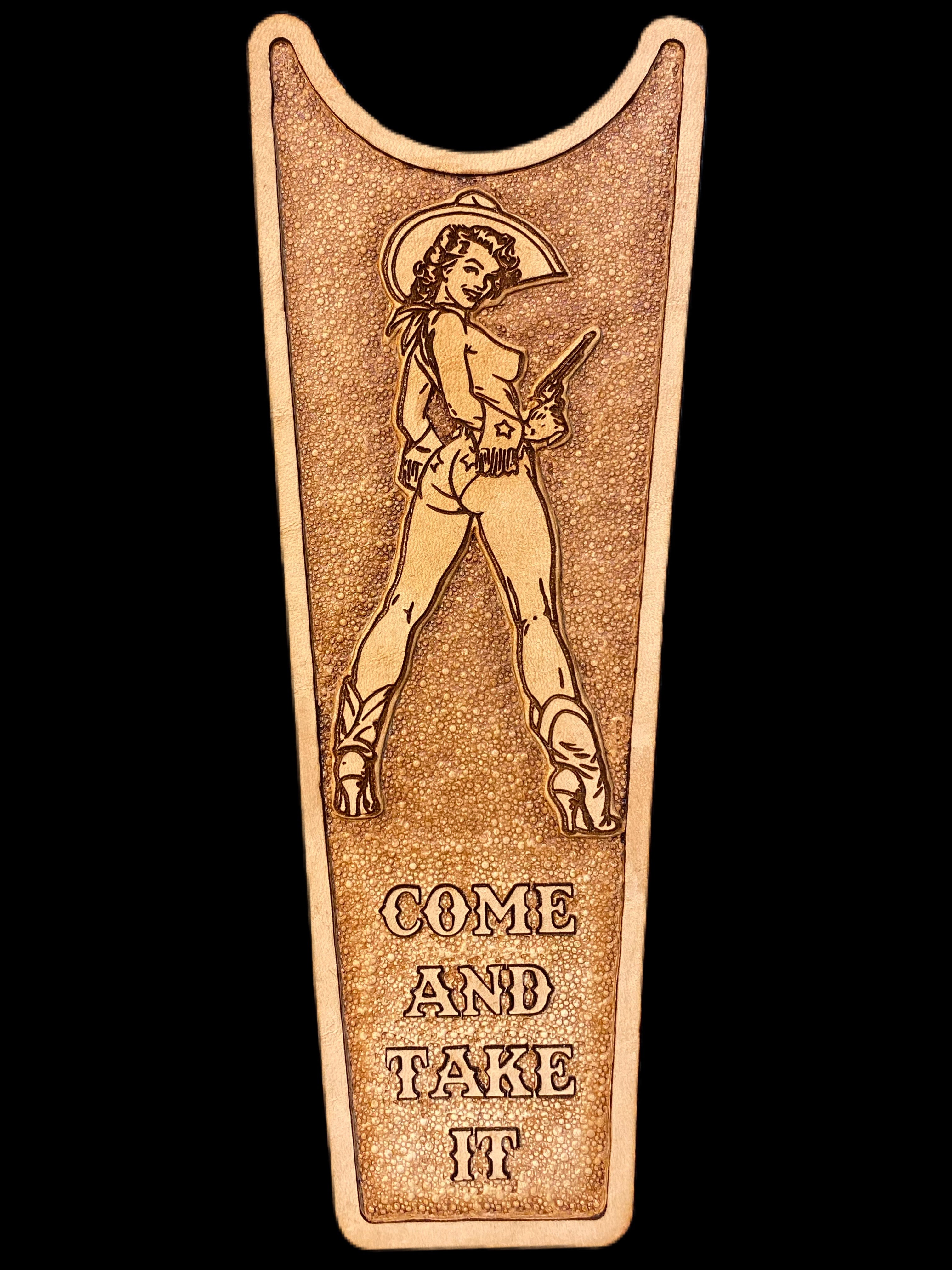 Handmade Custom Leather Items - All Handmade in Texas. Boot Jack, Tally Book, Pistol Case, Holster