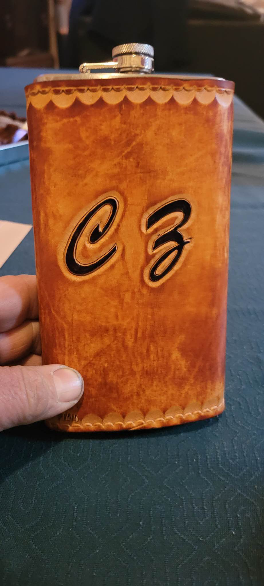 Flask - Custom Hand-Tooled & Color
