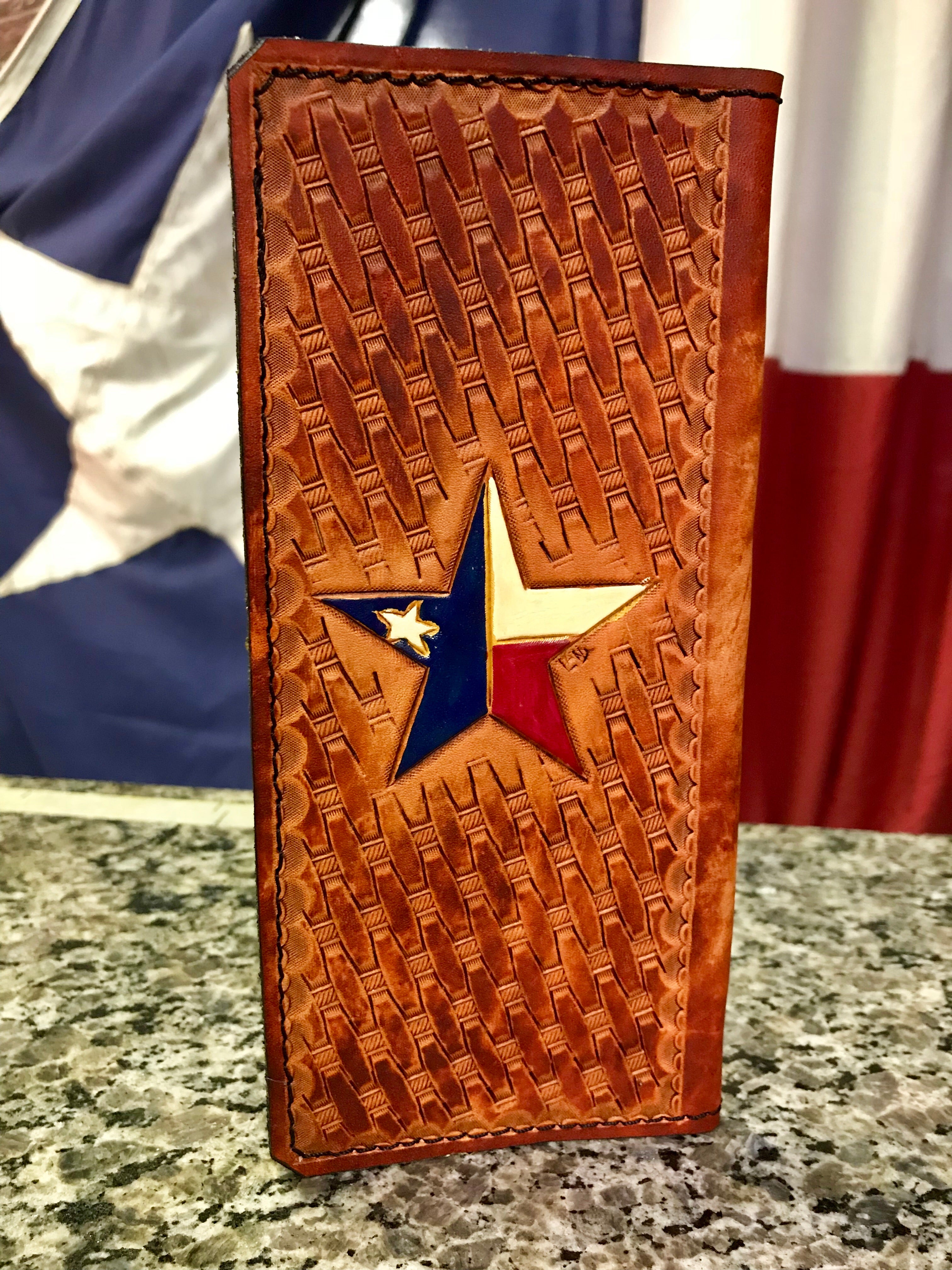 Handmade Custom Leather Items - All Handmade in Texas. Boot Jack, Tally Book, Pistol Case, Holster