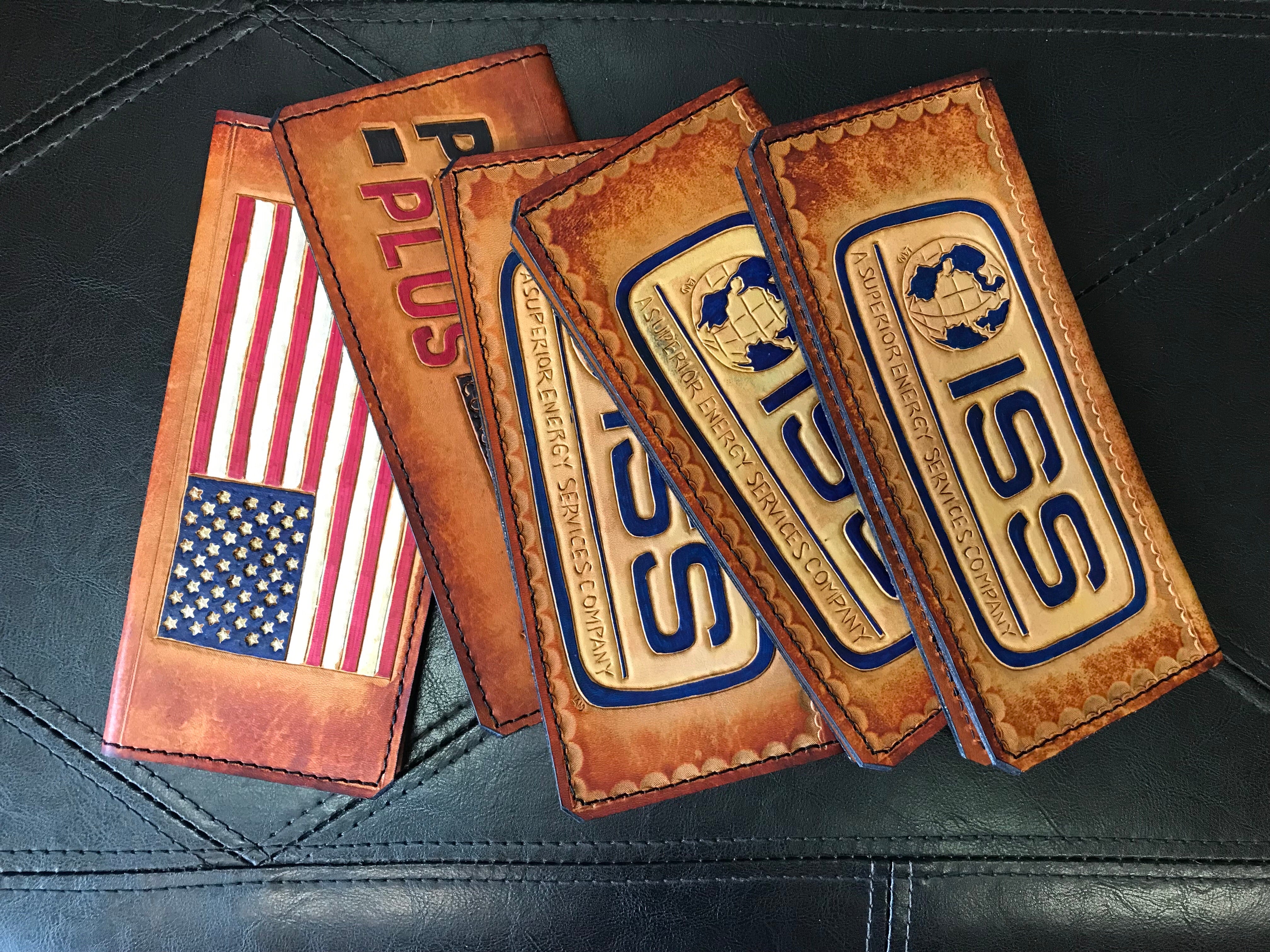 Handmade Custom Leather Items - All Handmade in Texas. Boot Jack, Tally Book, Pistol Case, Holster