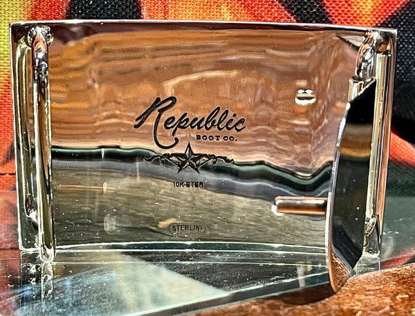 Republic Boot Co. Custom Silver Buckle - Solid Silver