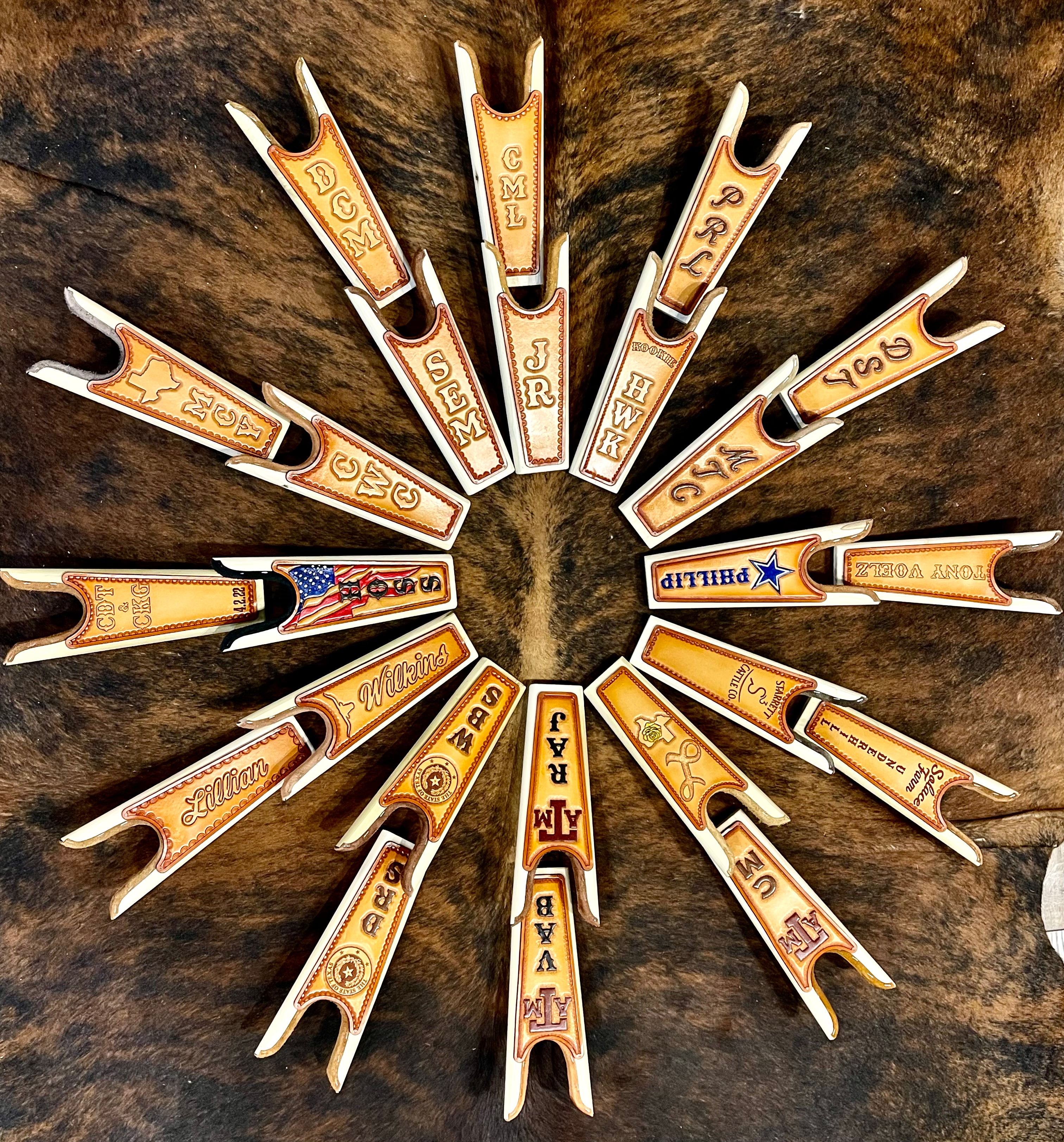 Handmade Custom Leather Items - All Handmade in Texas. Boot Jack, Tally Book, Pistol Case, Holster