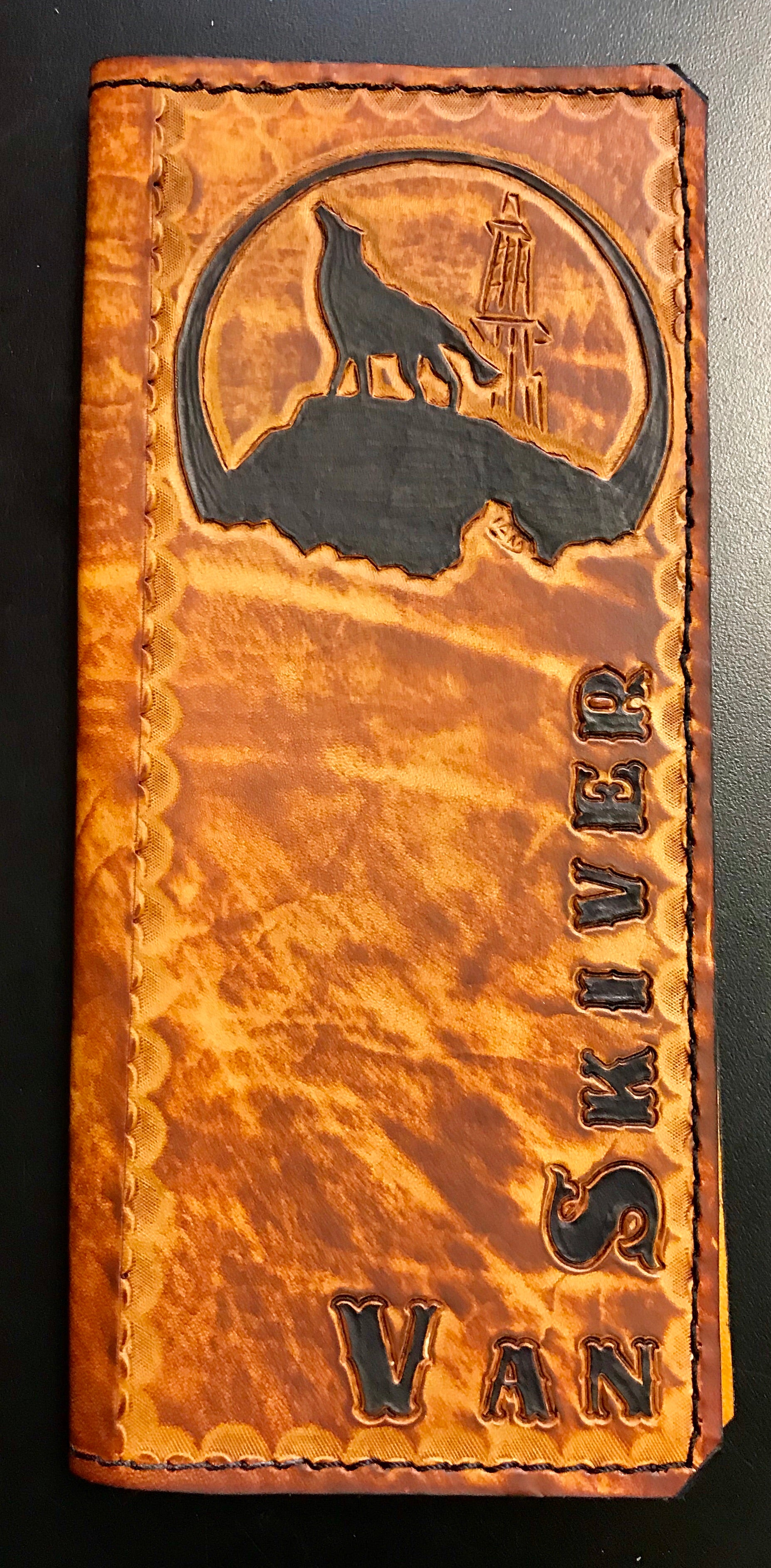Handmade Custom Leather Items - All Handmade in Texas. Boot Jack, Tally Book, Pistol Case, Holster