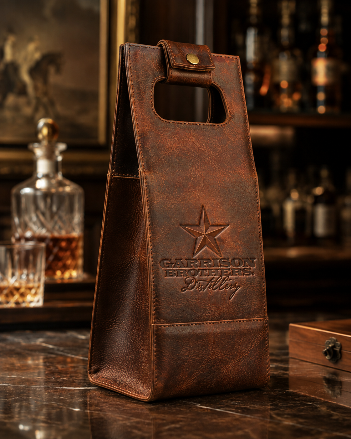 Whiskey Leather Carrier