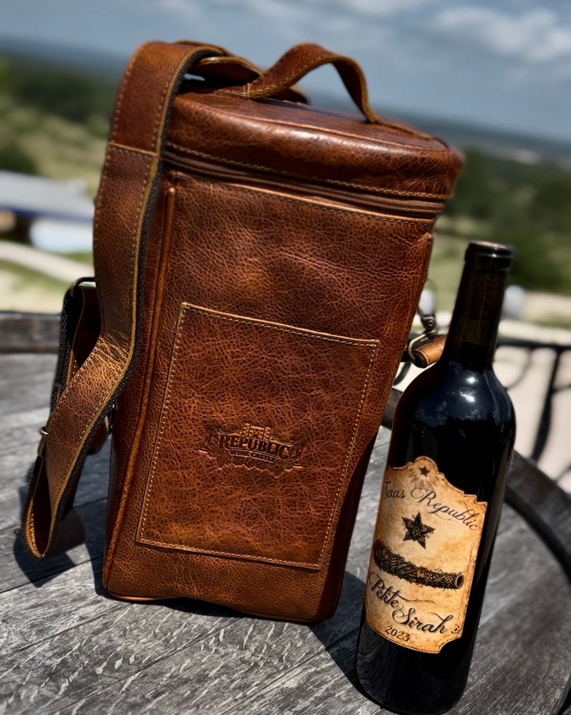 Wine Bag (2 Bottle) - Oil Tanned