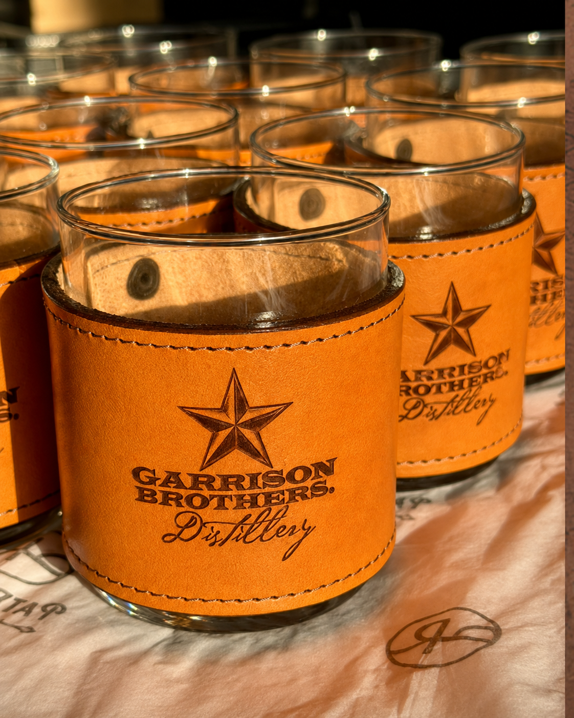 Leather Wrapped Whiskey Rocks Glasses