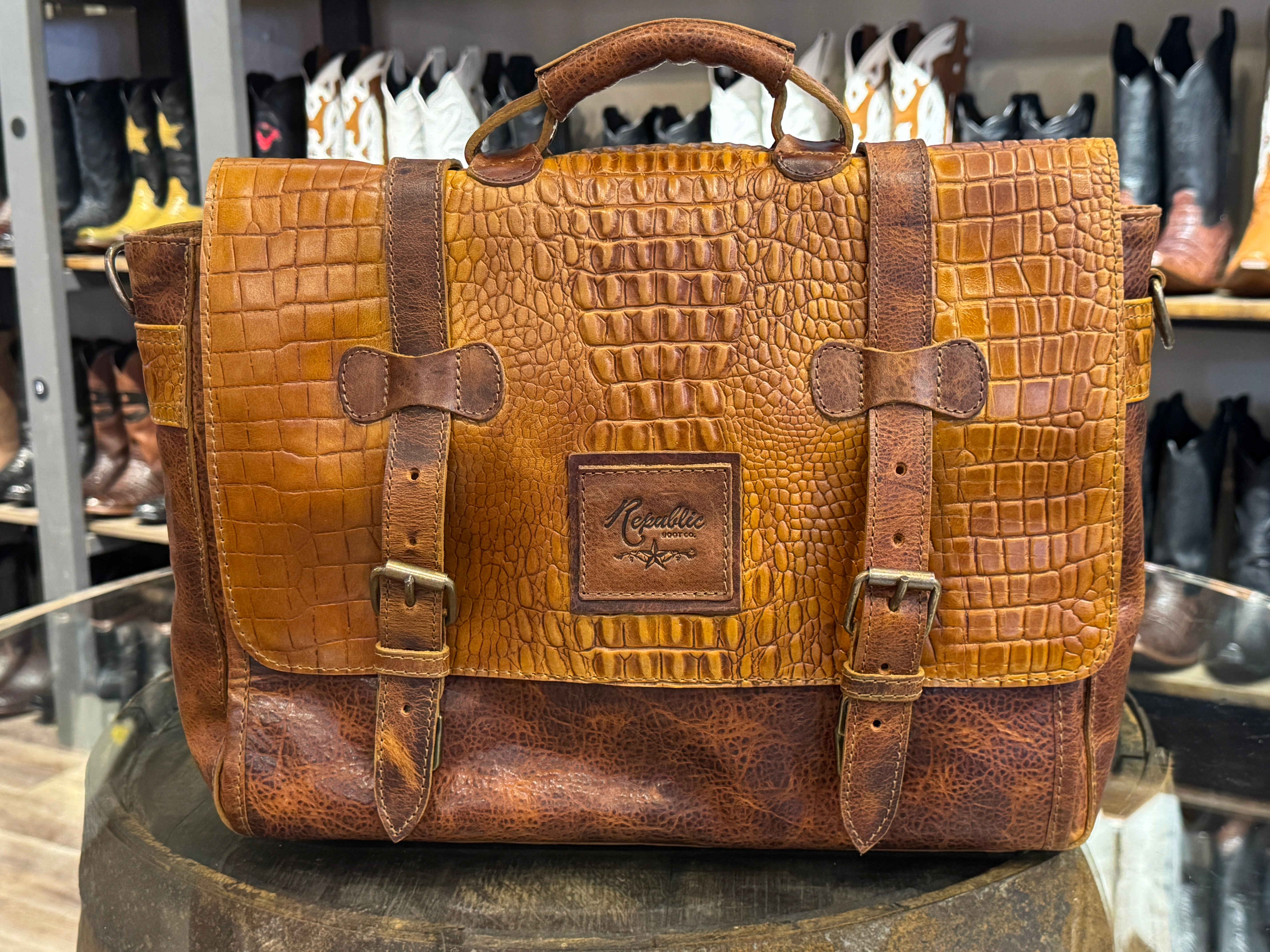 'Professional But Deadly' Briefcase - Cognac Gator