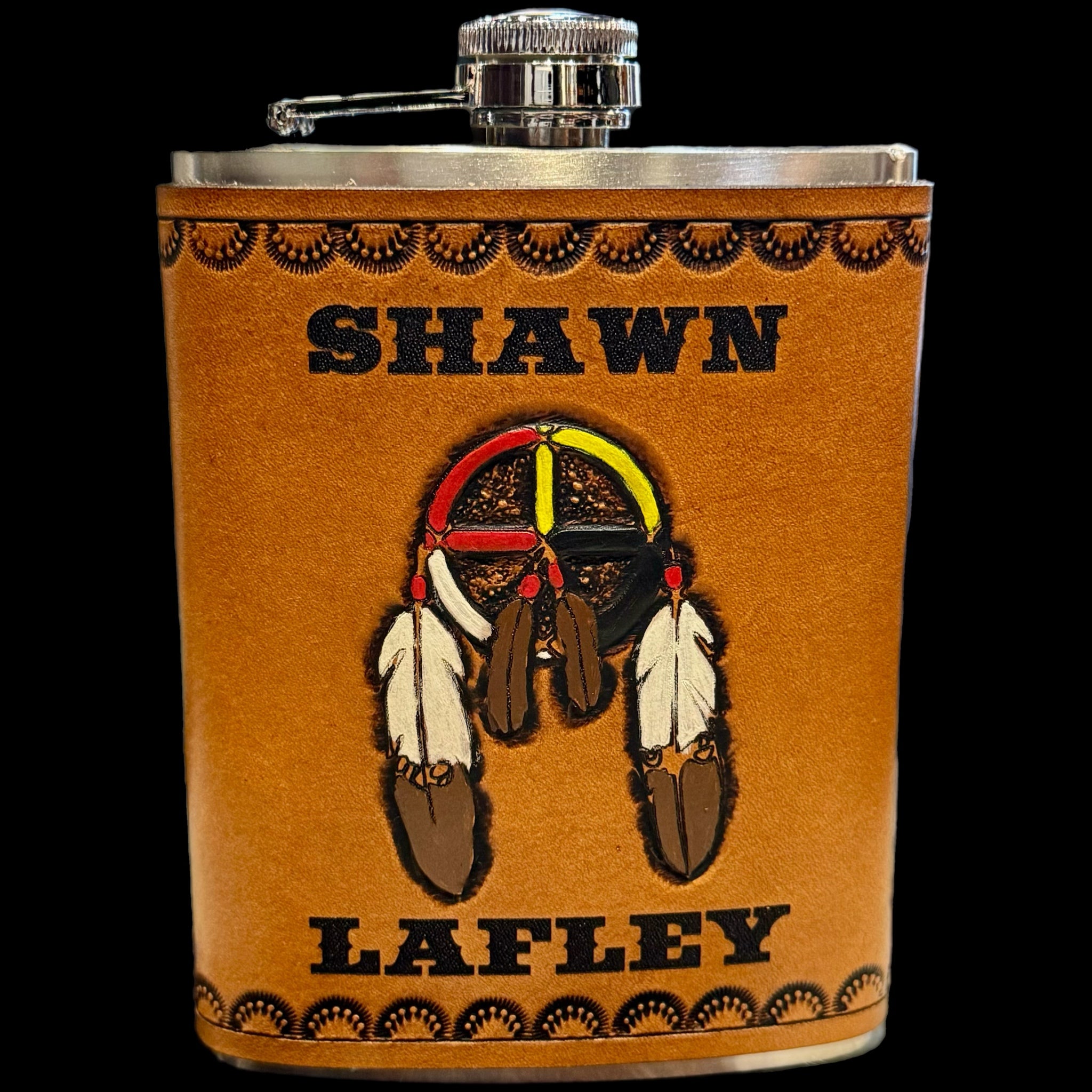 Flask - Custom Hand-Tooled & Color