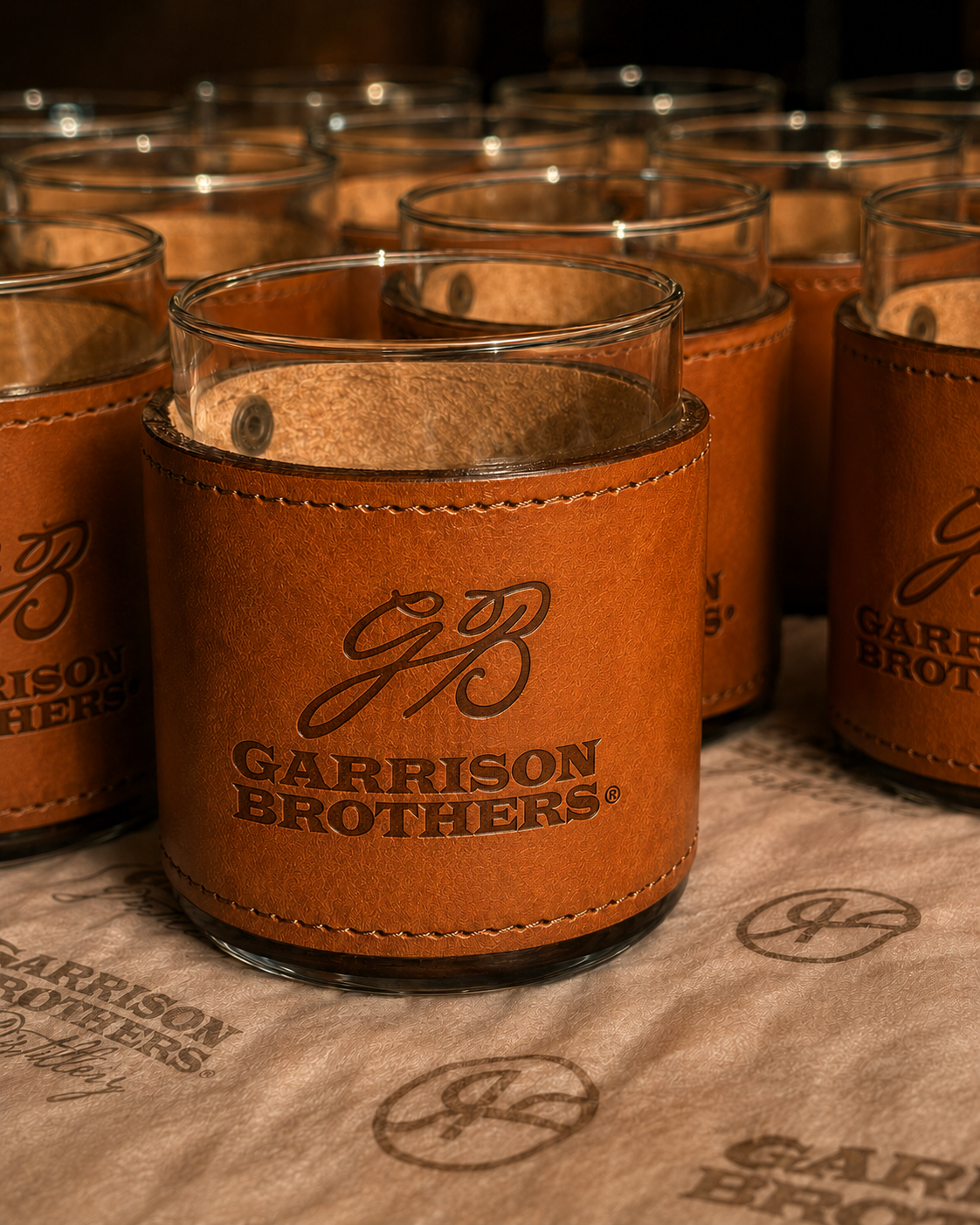 Leather Wrapped Whiskey Rocks Glasses