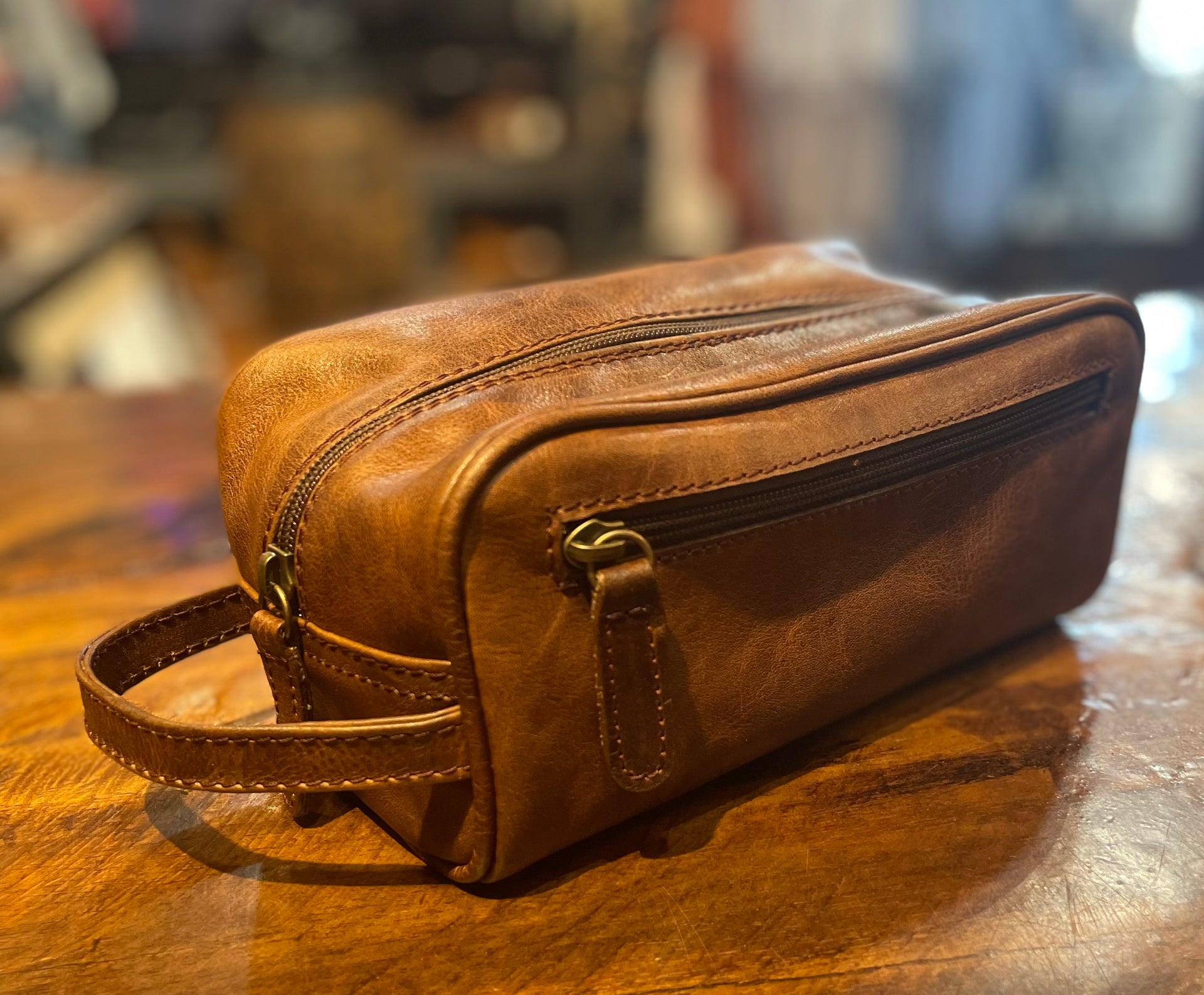 Boot Leather Toiletry Bag