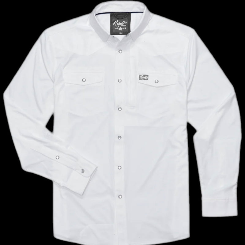 (Preorder Sale Now) White Performance Shirt - Long Sleeve