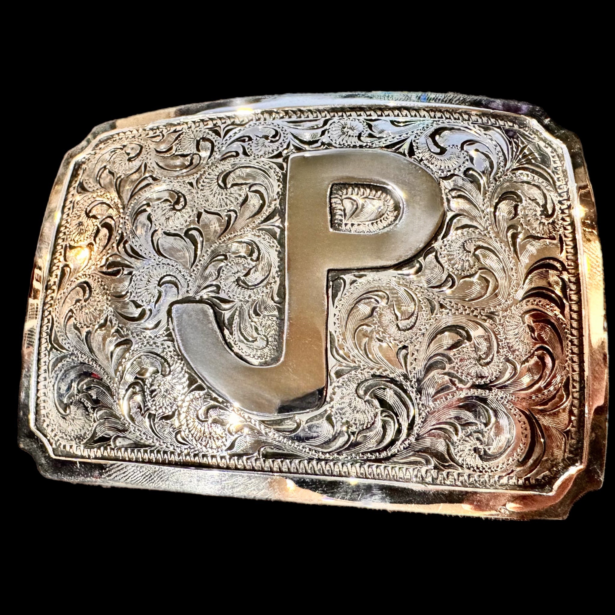 Custom Buckle with Logo - Solid Silver