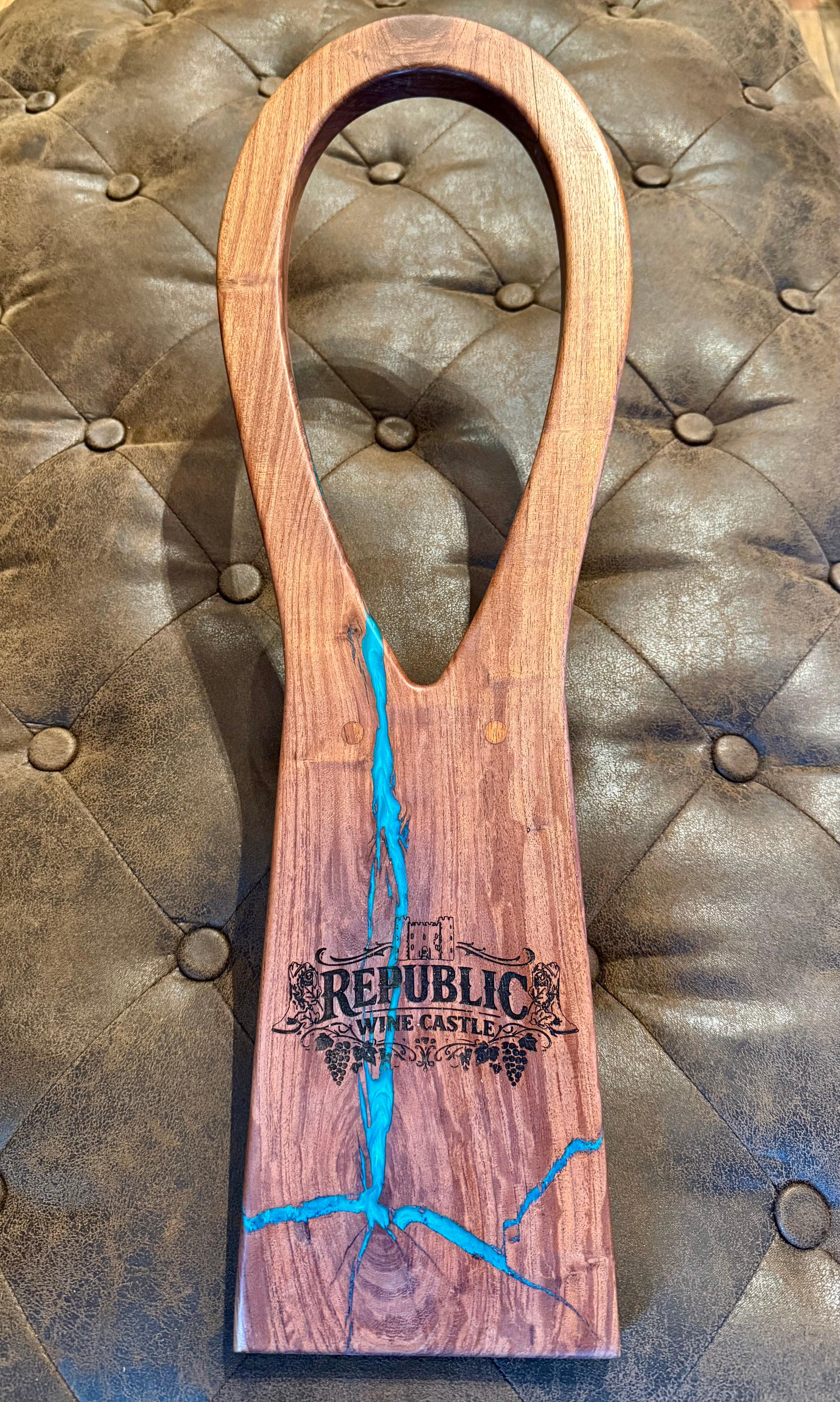 Wood/Turquoise Boot Jack